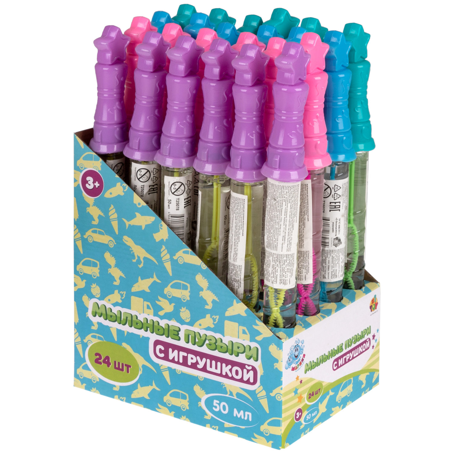 Мыльные пузыри Мы-шарики! 1TOY с игрушкой Звездочка, 50 мл