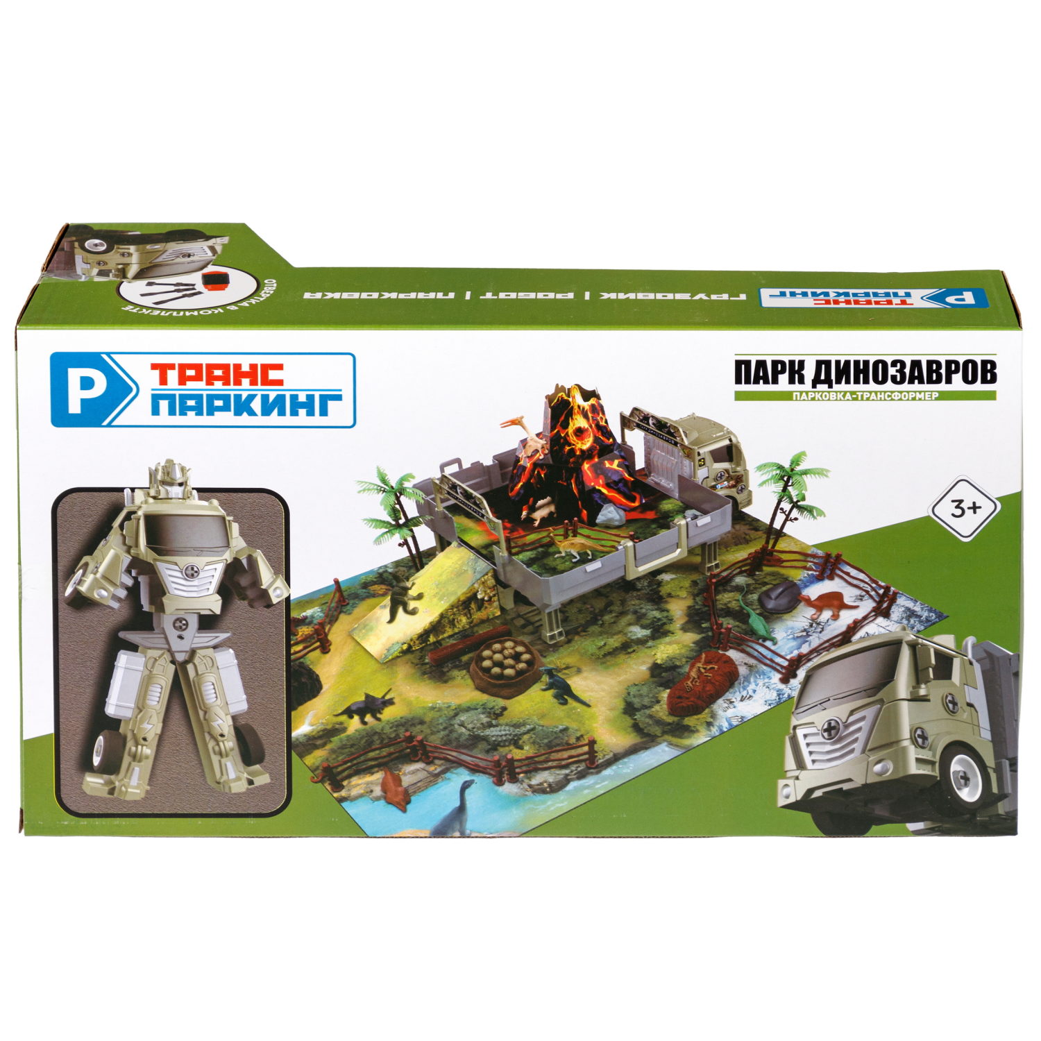 1toy Транспаркинг парковка-грузовик трансформер "Военная техника"