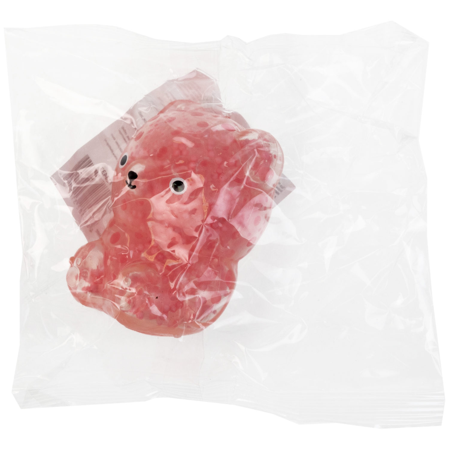 1toy Жмяка, "Медвежонок" с мелкими шариками 6х4,5х5 см, 4 вида в ассортименте