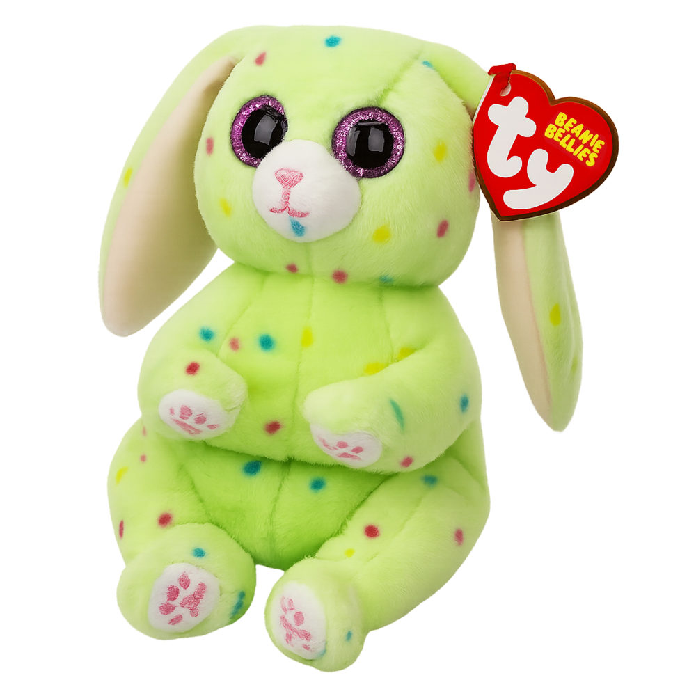 Мягкая игрушка TY beanie bellies зелёный Кролик Fern, 15 см