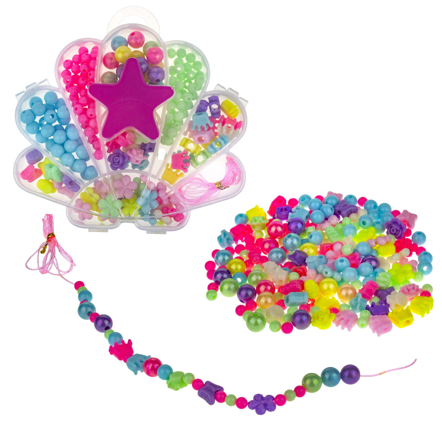 1TOY набор бусин "Bijou DIY" Ракушка, 200 бусин