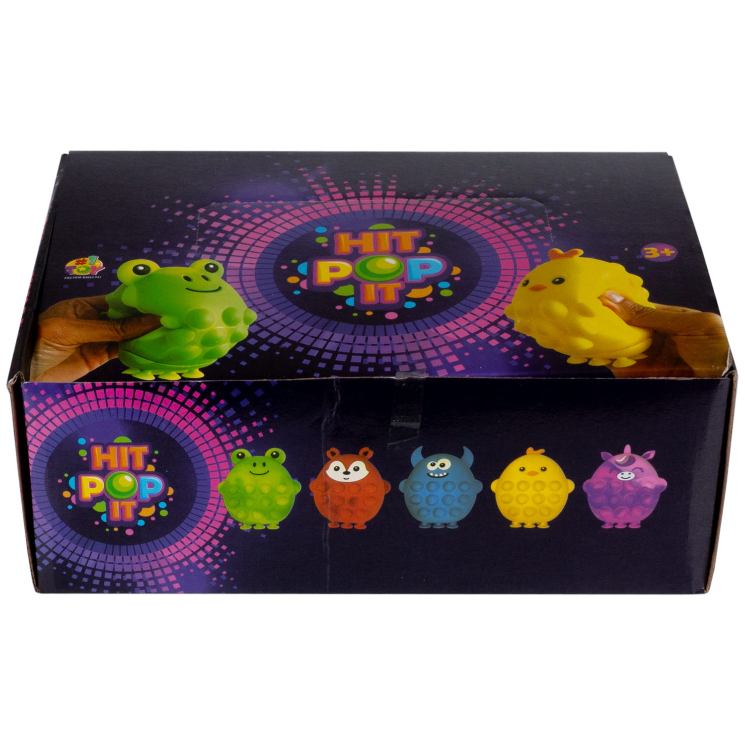 1TOY Жмяка Hit Pop It "Животные" 11х9х5 см, 5 видов на присосках в ассортименте