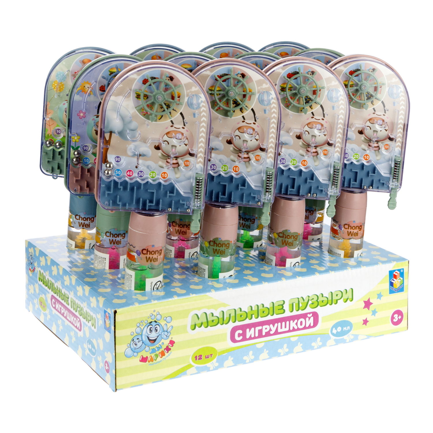 Мыльные пузыри 1TOY Мы-шарики! колба с игрушкой пинбол 40 мл