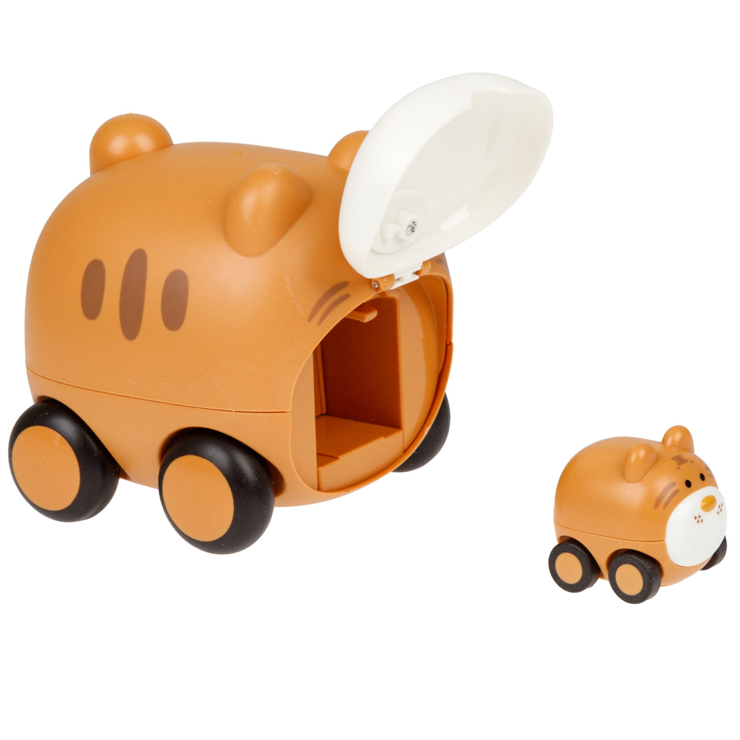 Тигр игрушка-катапульта с детёнышем 1TOY УБЕГАЙ-КА