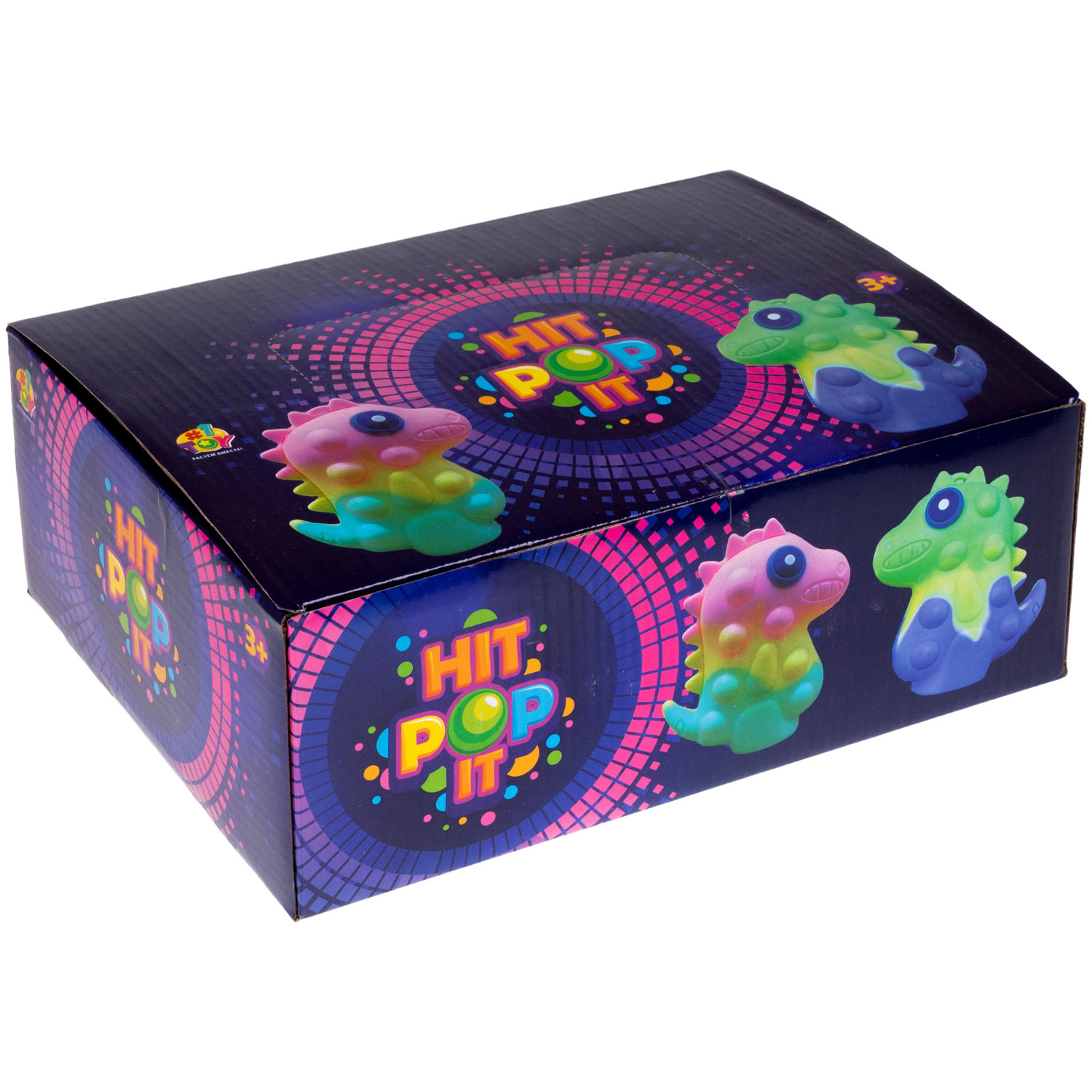 1toy Жмяка Hit Pop It "Динозавр" 9,5х9х4,2 см, 4 вида в ассортименте