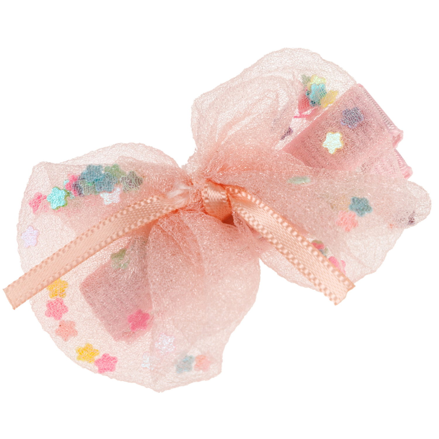 Заколки для волос Lukky Fashion Бантики с блестящей насыпкой, детские, для девочки, зажимы, 4 цвета в ассортименте, набор 2 шт.