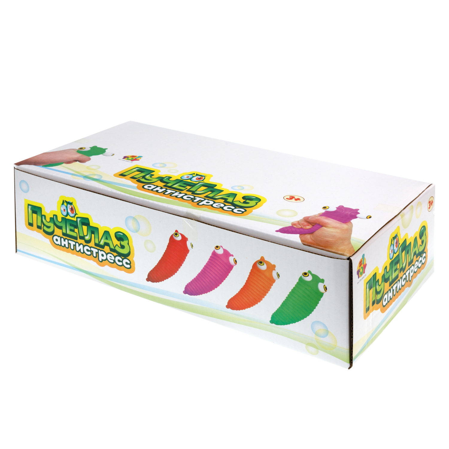 1toy Пучеглаз-антистресс "Слизень" 4,6х4х15 см, 4 вида в ассортименте