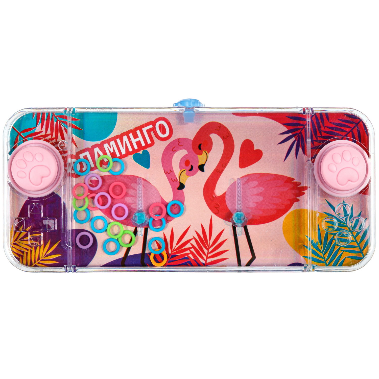 Водный тетрис 1TOY Игра с водой Насади колечки Фламинго, 15,5х7х2 см, 3 вида
