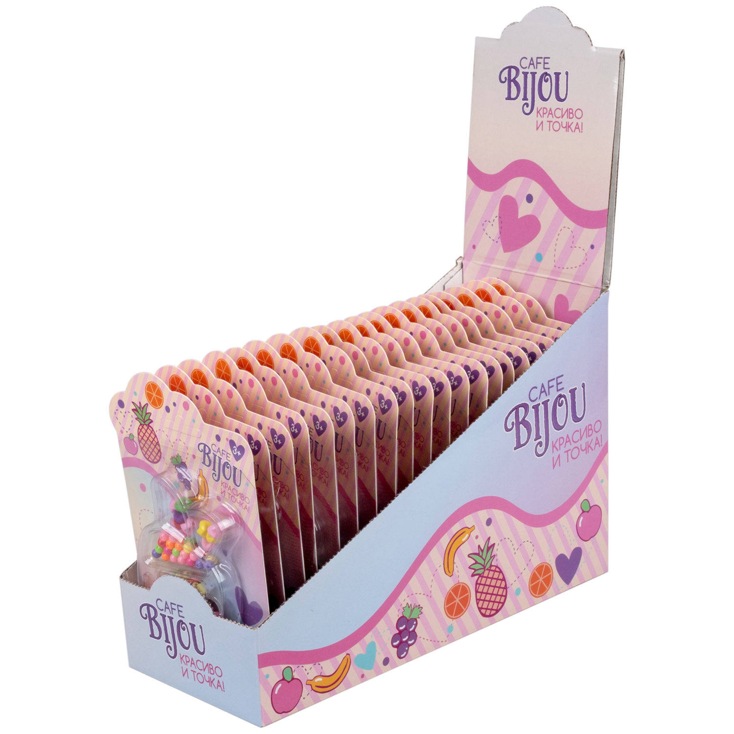 1TOY наб.бусин."Café Bijou" фрукты 5 видов в асс., блистер 12*19см, 20 шт.в дб.