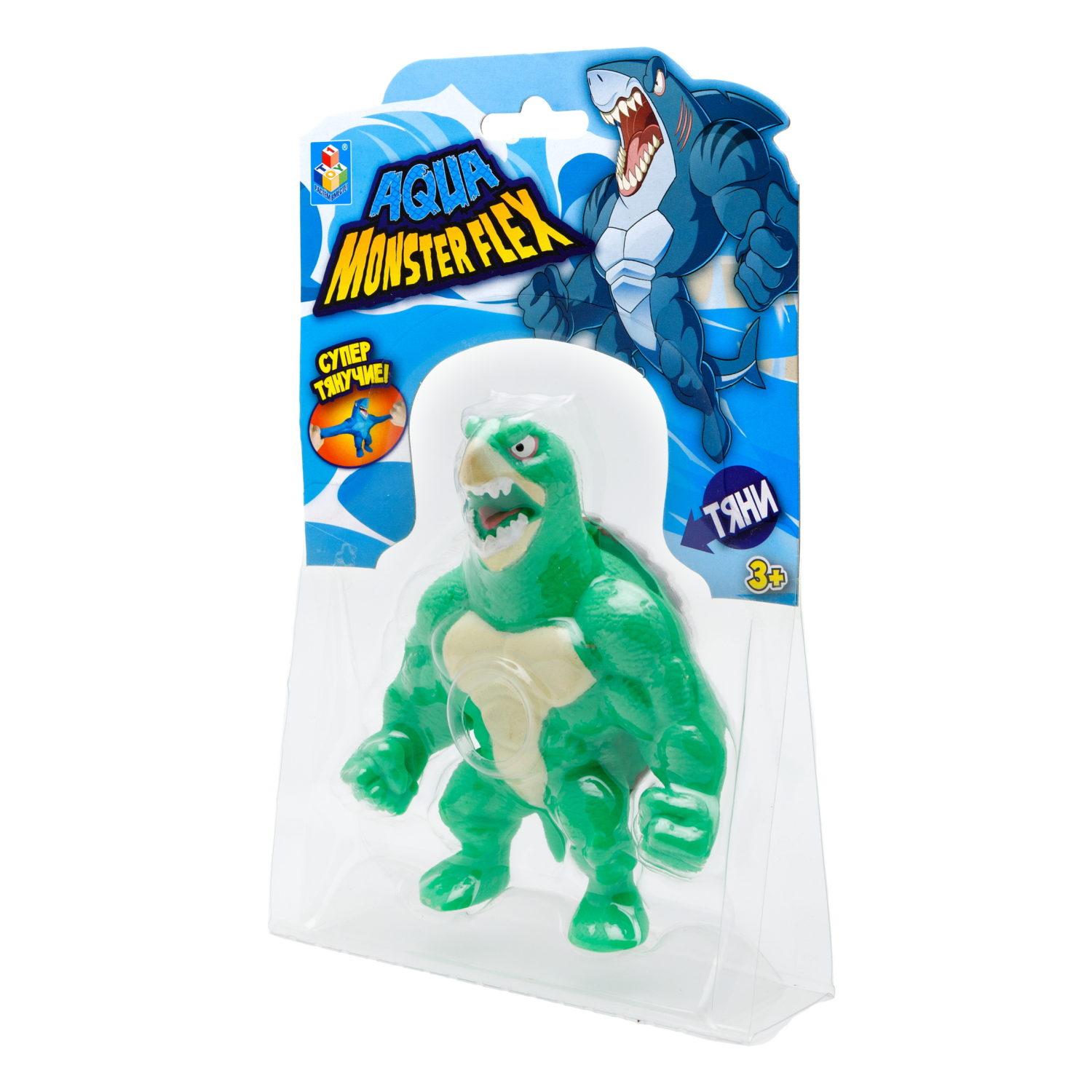 1Toy Игрушка для мальчика, тянучка монстр MONSTER FLEX AQUA, ЧЕРЕПАХА ДЖИМ, антистресс