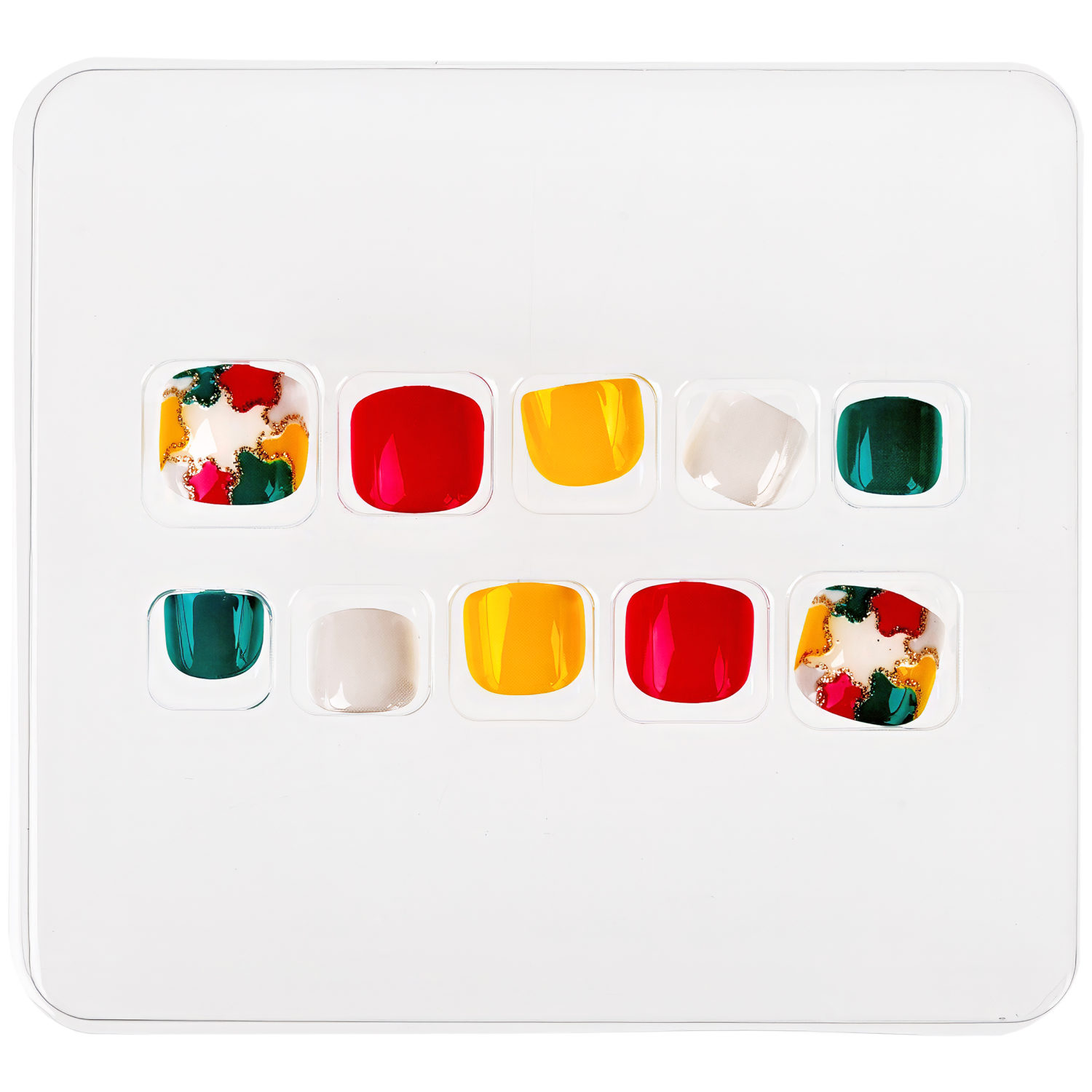 Набор накладных ногтей на клеевой основе Lukky Нэйл-Арт Pedicure style #2, Color Power, 3-10 лет