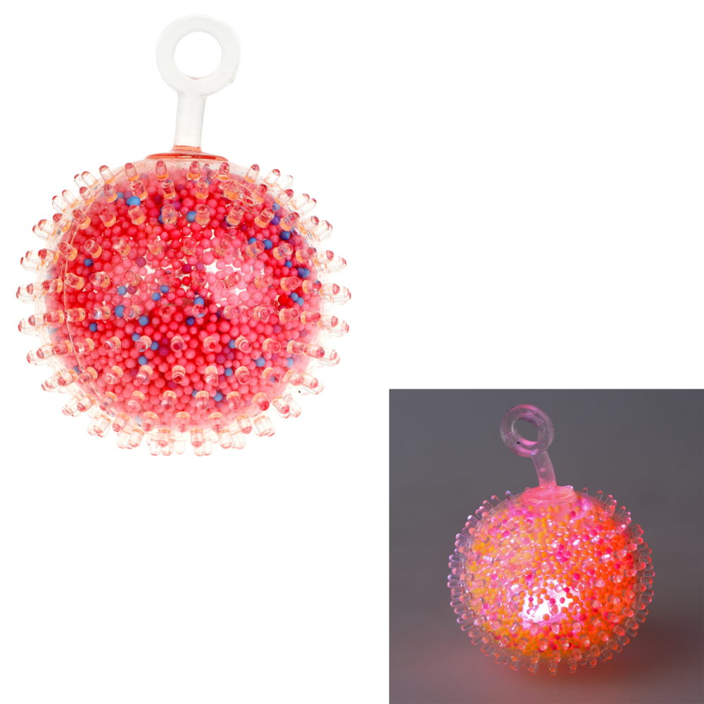 1toy Жмяка-антистресс "Шар" с разноцветными шариками 7 см, красный