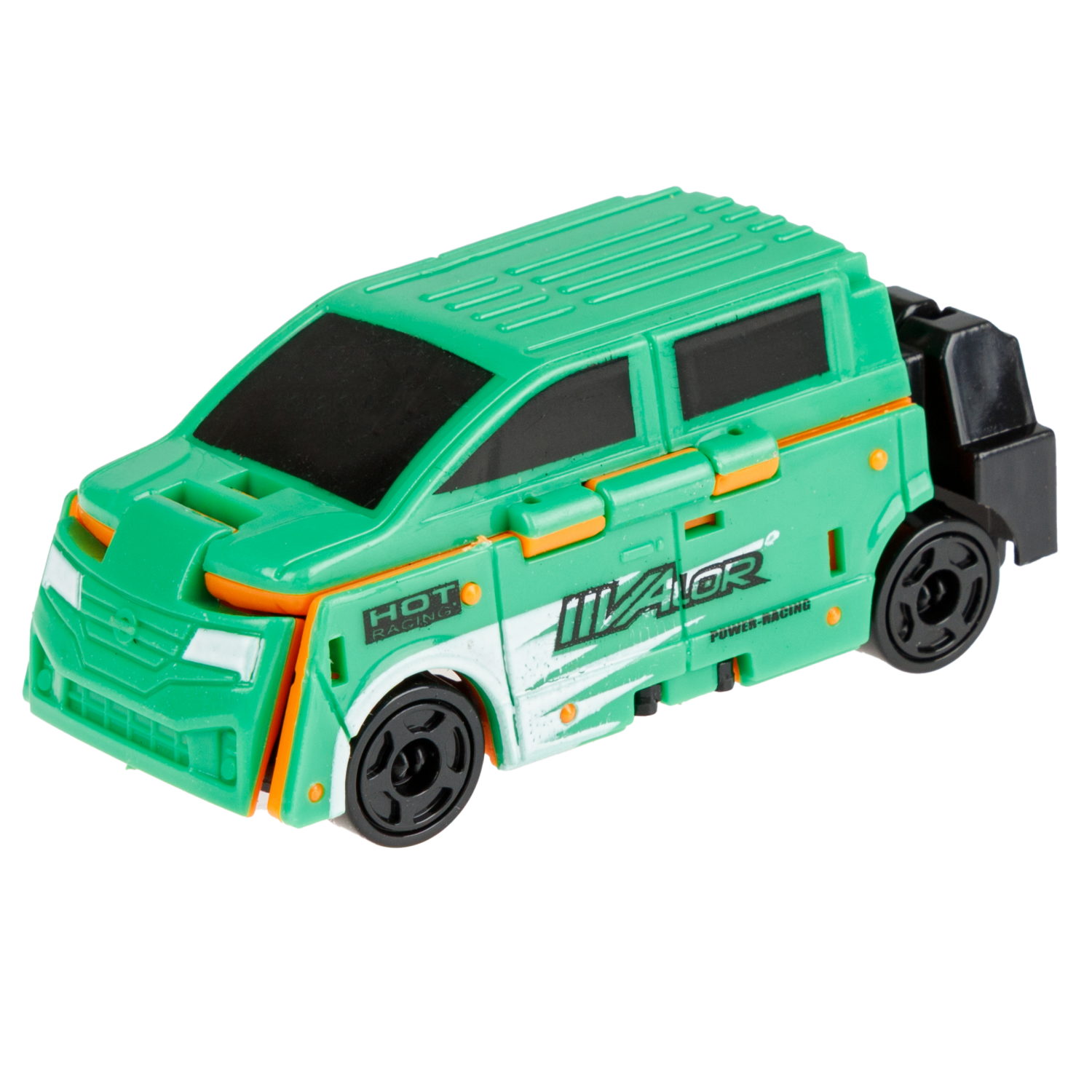 Машинка 2в1 1TOY Transcar Double: хэтчбек, желтый - зеленый, 8 см