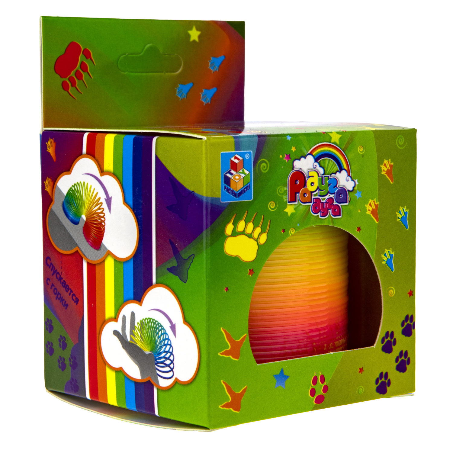 Пружинка радуга 1TOY «Радуга-дуга» Сафари, 6,5*6,5 см, 4 вида в ассортименте