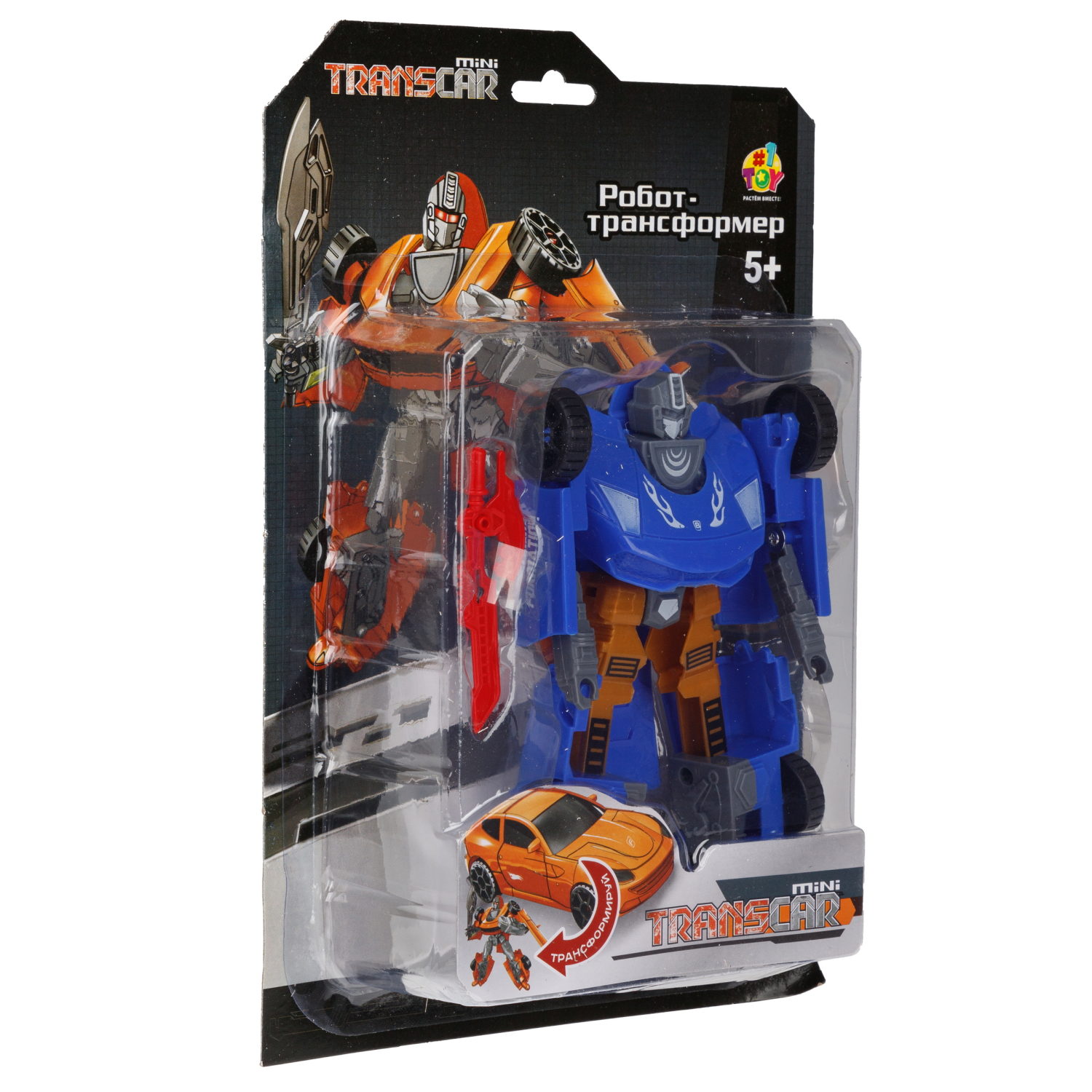 1toy Transcar mini робот-трансформер, 8 см, блистер, в асс. 6 видов