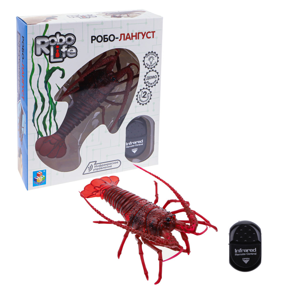 Интерактивная игрушка на пульте управления 1TOY RoboLife Робо- лангуст со световыми эффектами