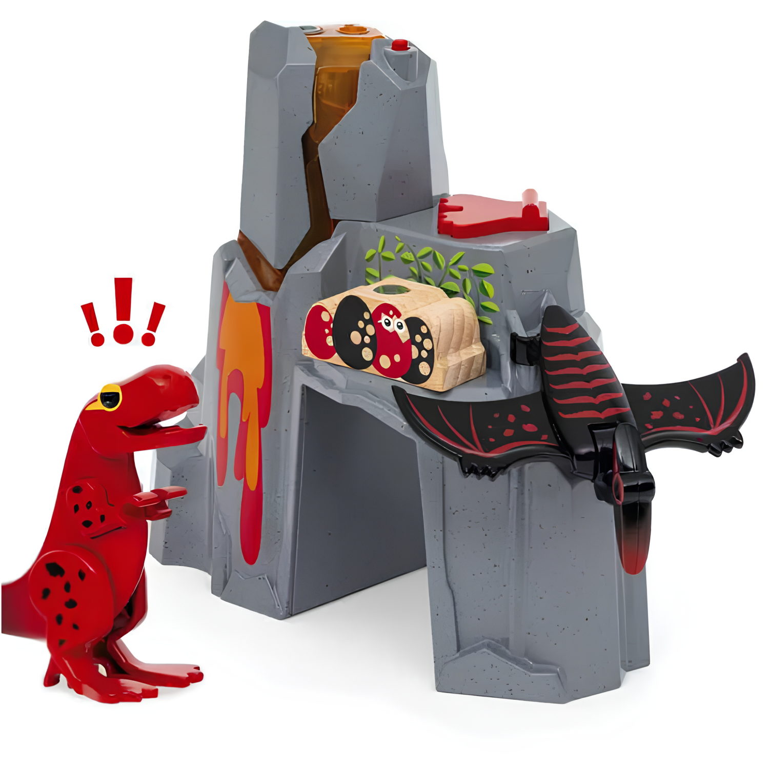 Динозавр и извергающийся вулкан BRIO со светом, звуком, паром, для деревянной железной дороги