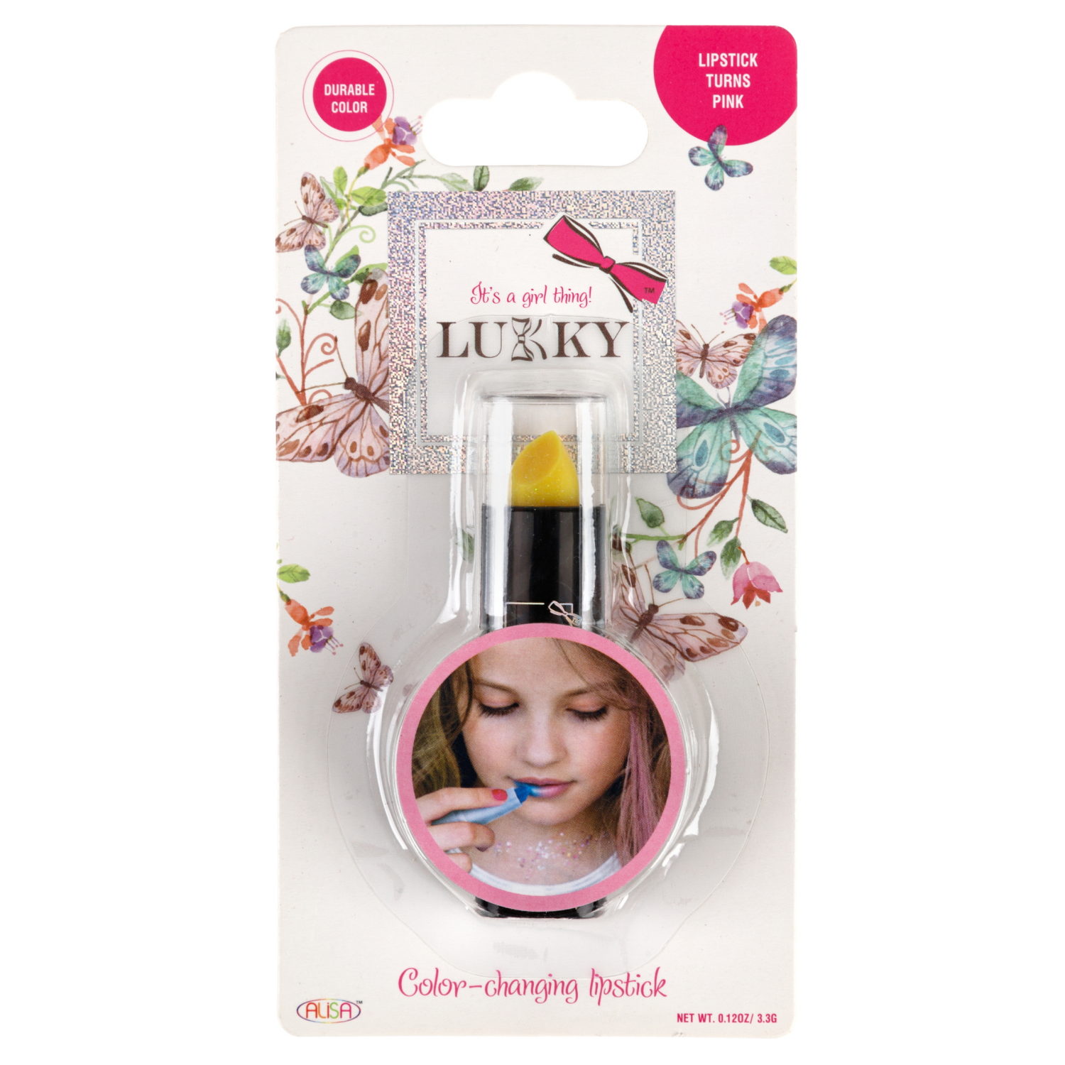 Помада для губ детская LUKKY, с эффектом проявления цвета из желтого в розовый, тинт 