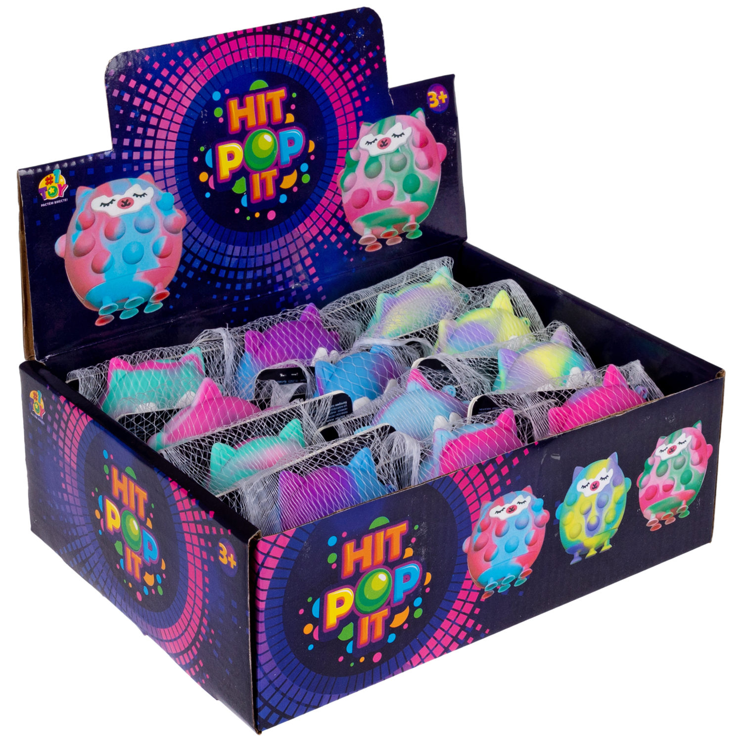 1toy Жмяка Hit Pop It "Лама" 8х7х2 см на присосках, 4 вида в ассортименте