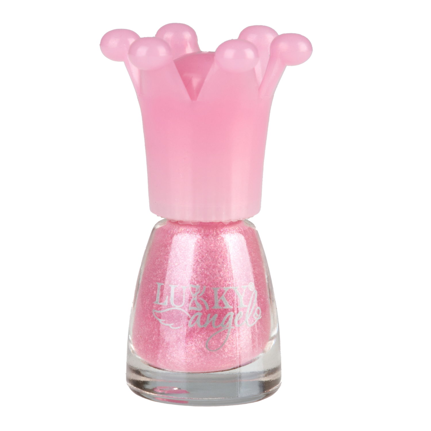 Lukky Angel Лак для ногтей, смываемый водой, цвет розовый перламутр, с ароматом клубники, 5 ml, блистер