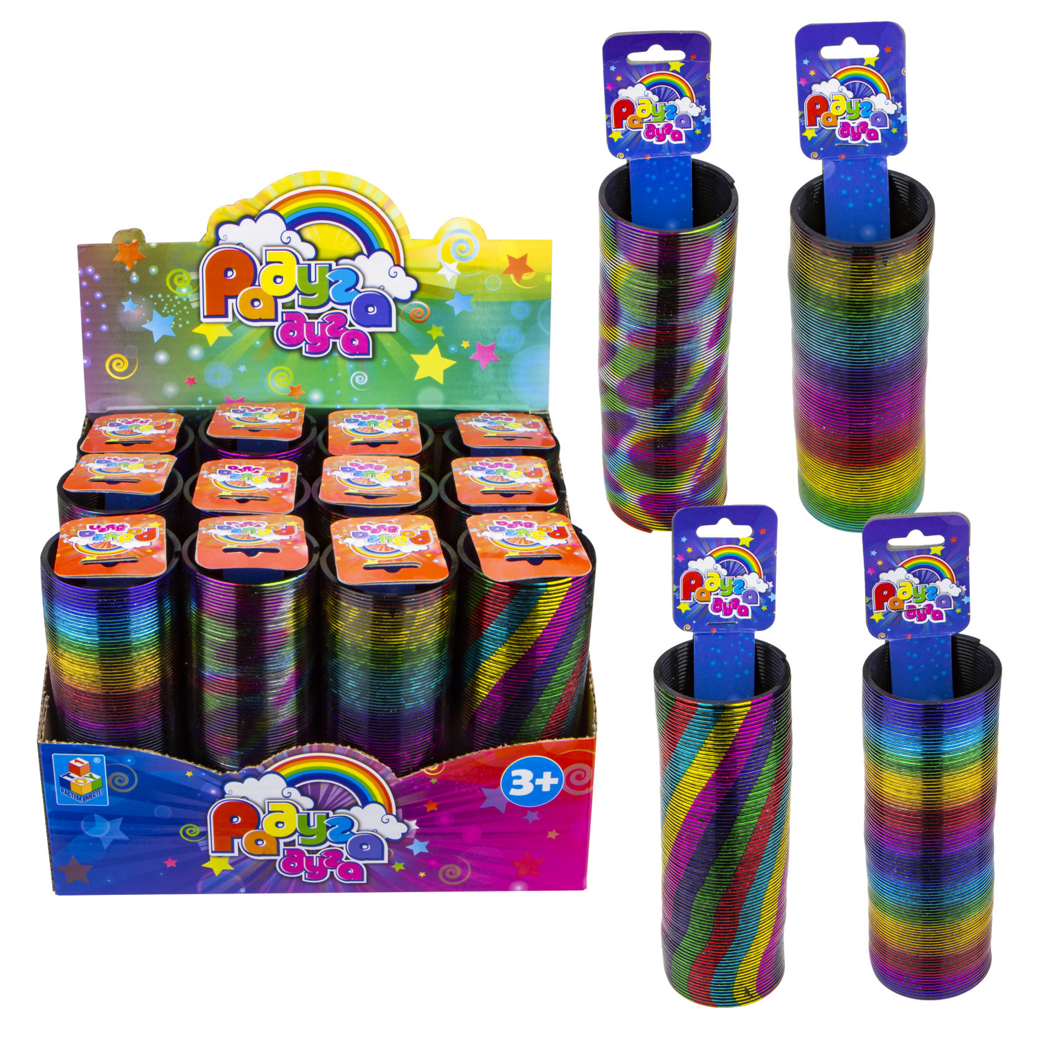1toy пружинка Радуга-Дуга металик с рис в асс. 5,2*15см.в дб.12 шт, 22*17*16см