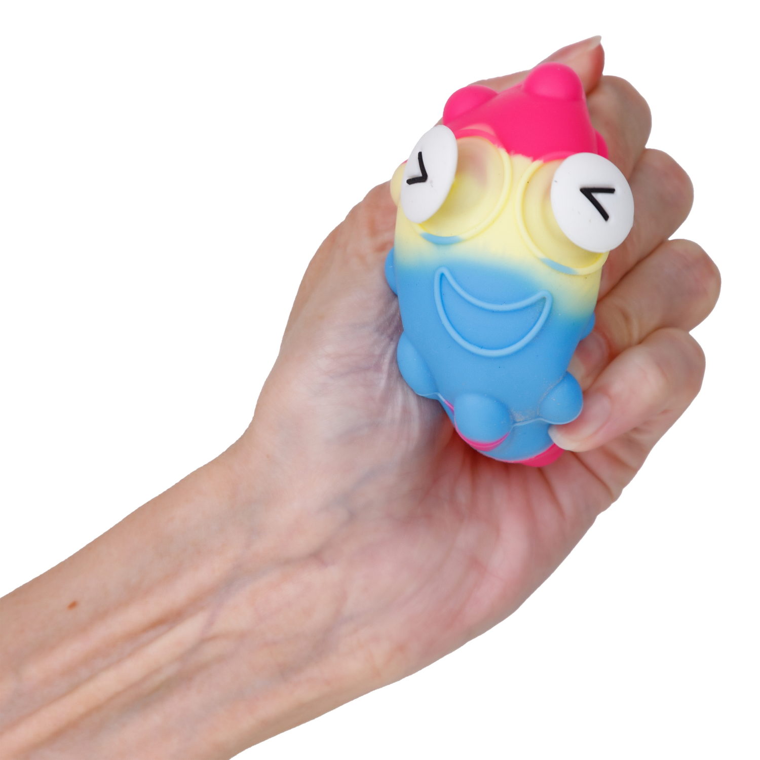 1toy Жмяка Hit Pop It "Смайлик" 7 см, 6 видов, 12 шт. в д/б