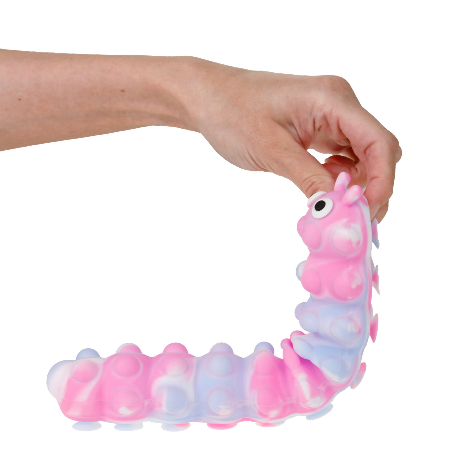 1toy Жмяка Hit Pop It "Гусеница" на присосках 26,5х4,8х3,8 см, 4 вида, 12 шт. в д/б