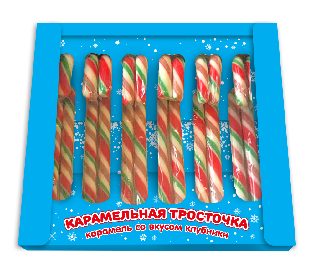КАРАМЕЛЬНАЯ ТРОСТОЧКА карамель, блок 12 шт. (12г х 12 х 48)