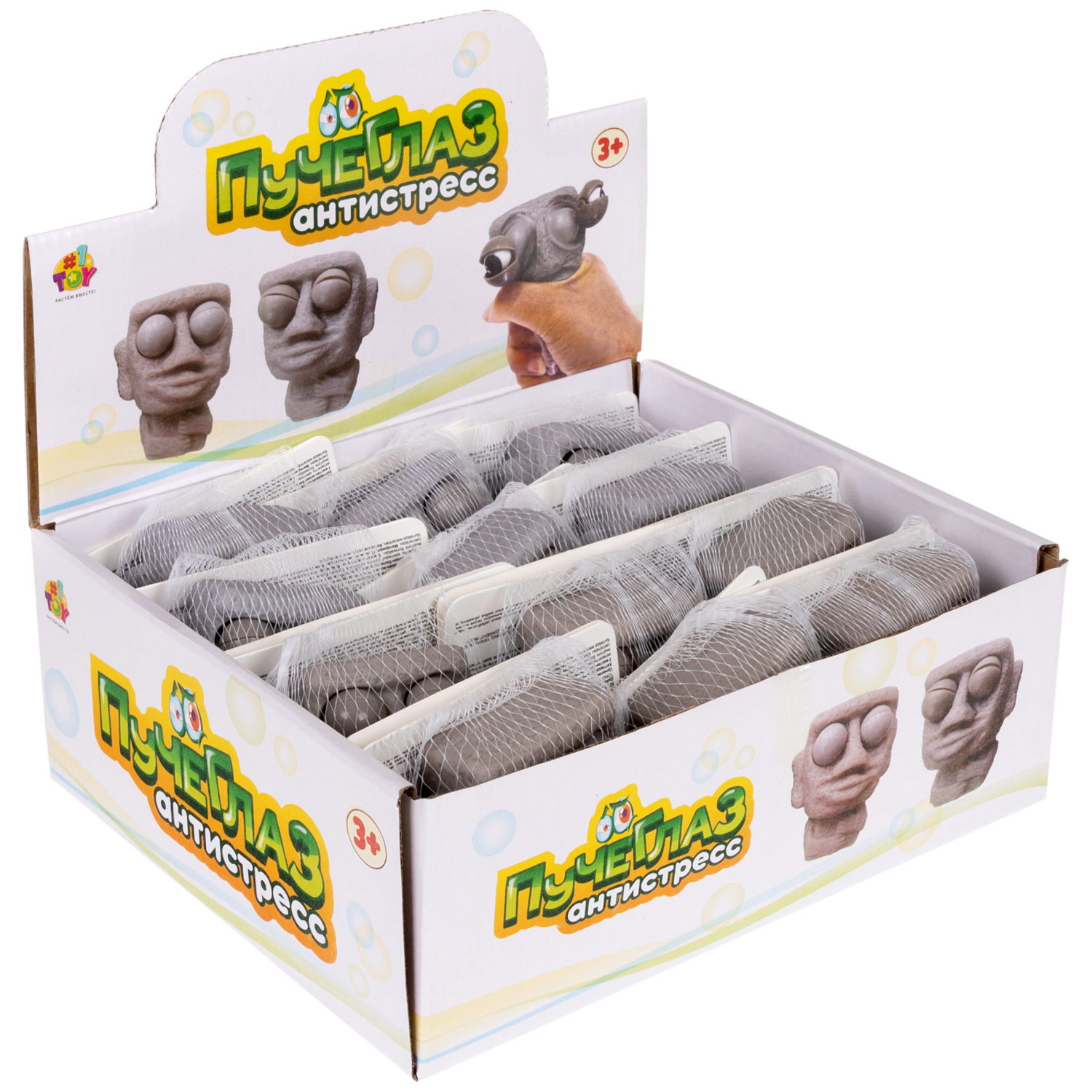 1toy Пучеглаз-антистресс "Истукан", 6,4х3,9х7,3 см