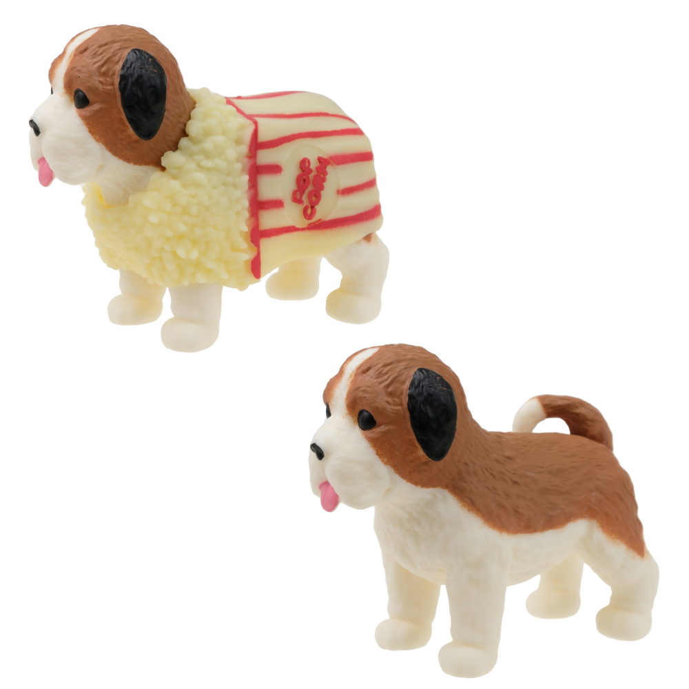 Антистресс игрушка 1TOY Прокачка для собачки серия 3, тянущаяся собачка в костюмчике, тянучка Сенбернар - попкорн