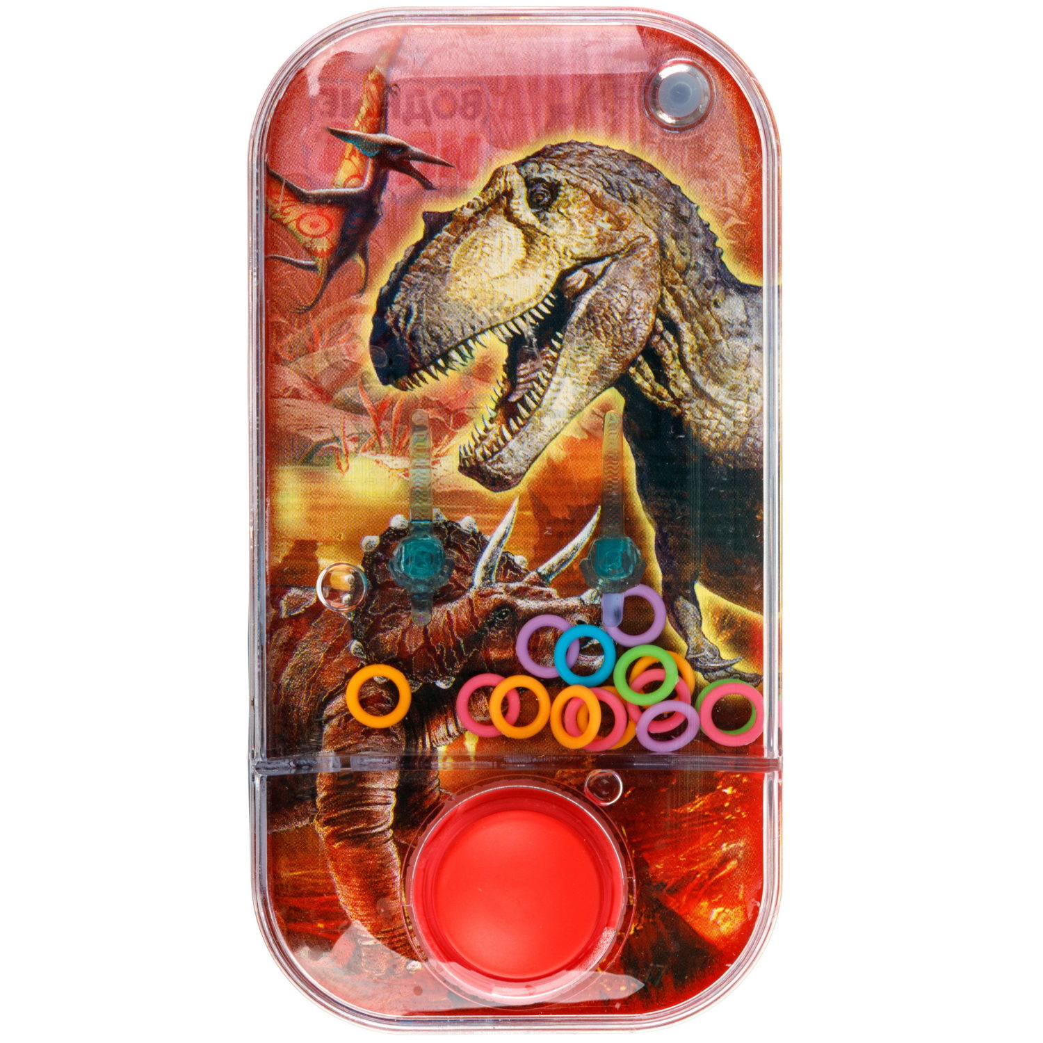 Водный тетрис 1TOY Игра с водой Насади колечки Тиранозавры,  6х11,5х2 см, 3 вида