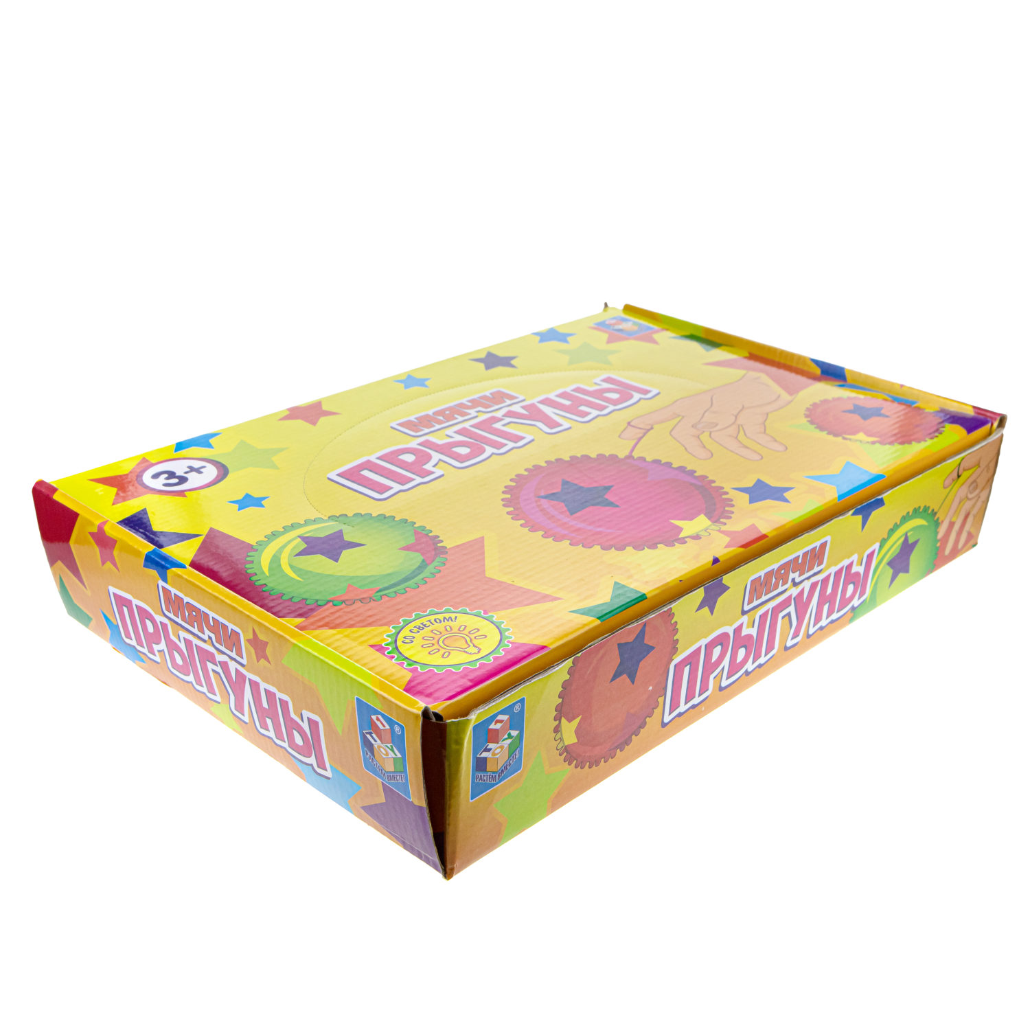 Мячик-прыгун 1TOY снежок, со светом, 6,5 см