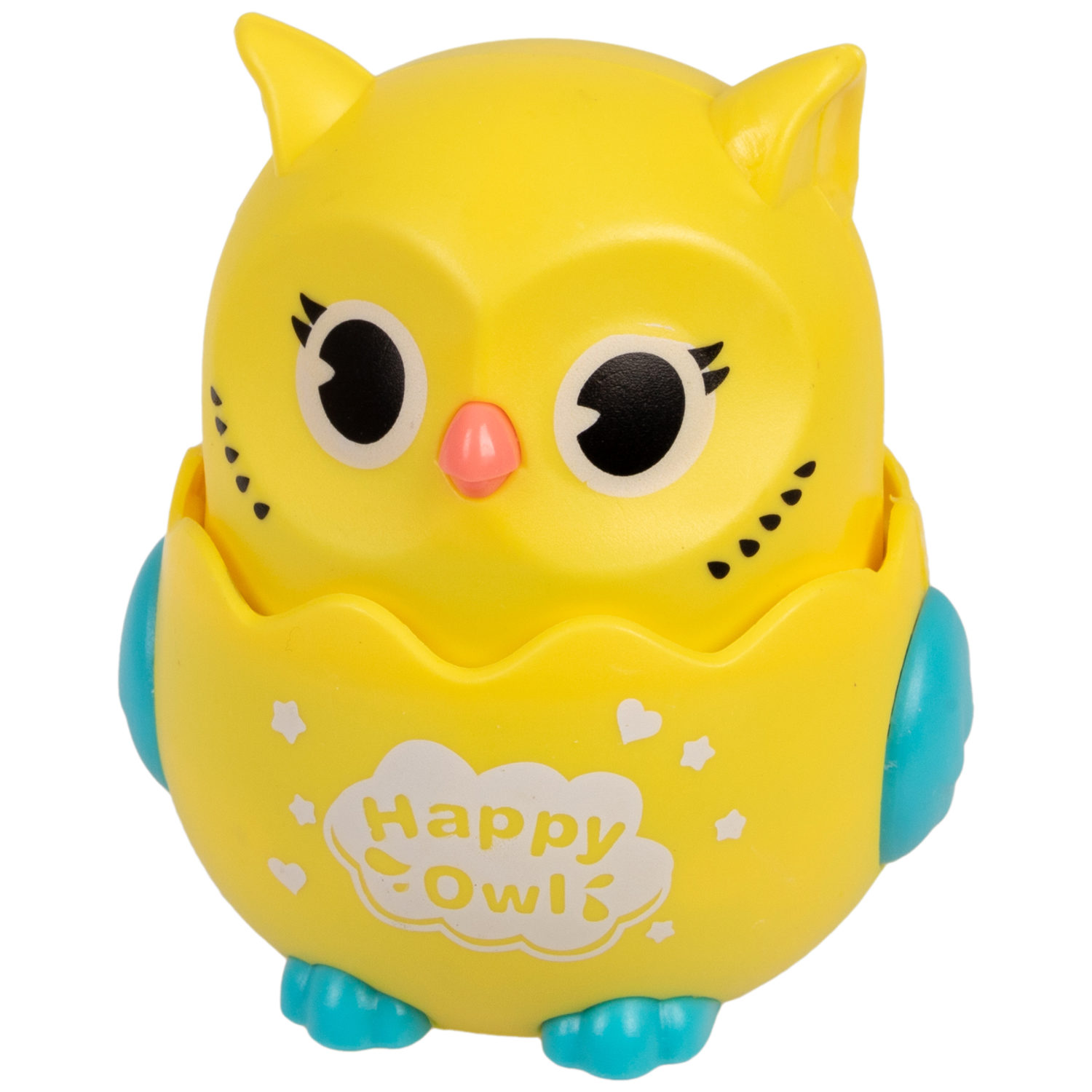 Игрушка детская 1TOY Покатушки Весёлая Сова, инерционная, работает без батареек, 4 цвета в ассортименте