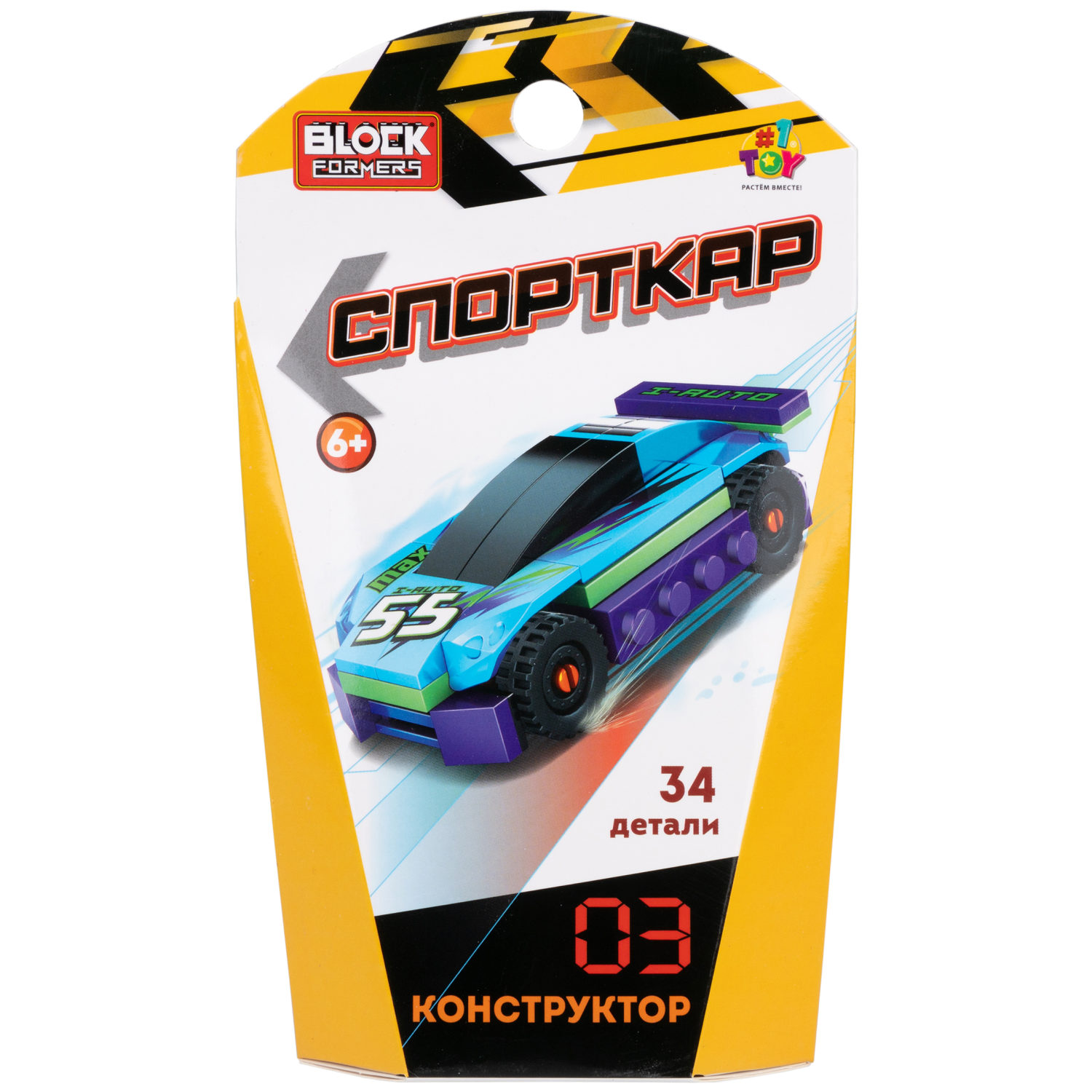 1TOY конструктор Blockformers "Спорткар", в ассортименте 6 видов