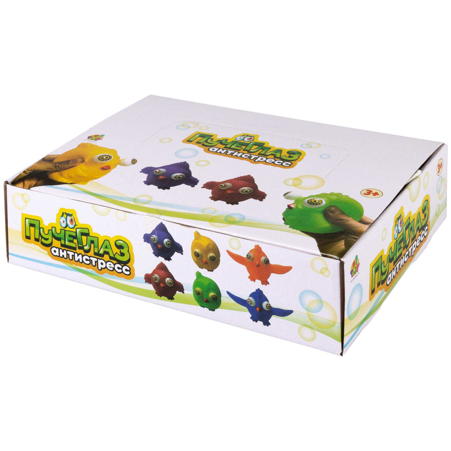 1TOY Пучеглаз-антистресс "Птицы" 7х6x5 см, 6 цветов в ассортименте