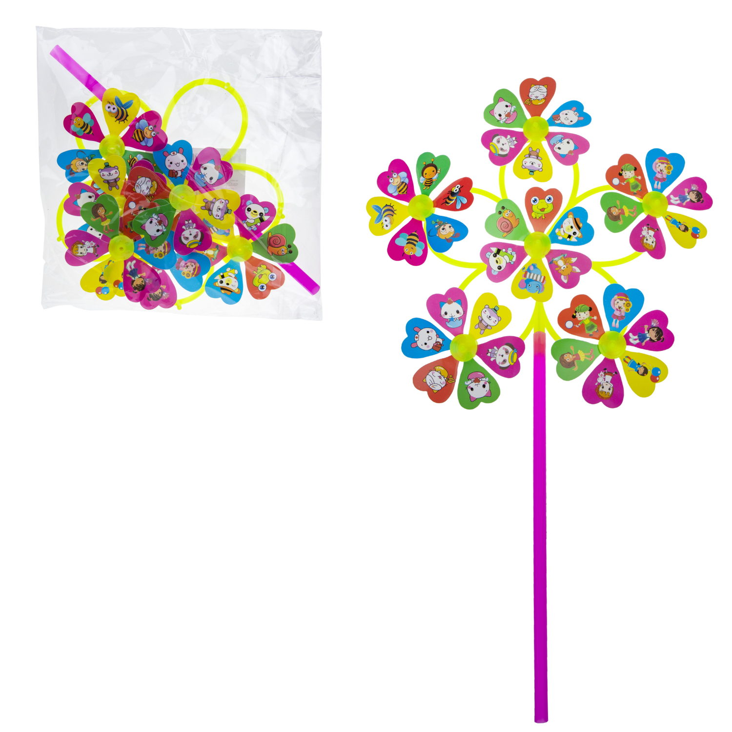 Ветрячок 1TOY ветерок детский, 26х48 см, длина ручки 28 см