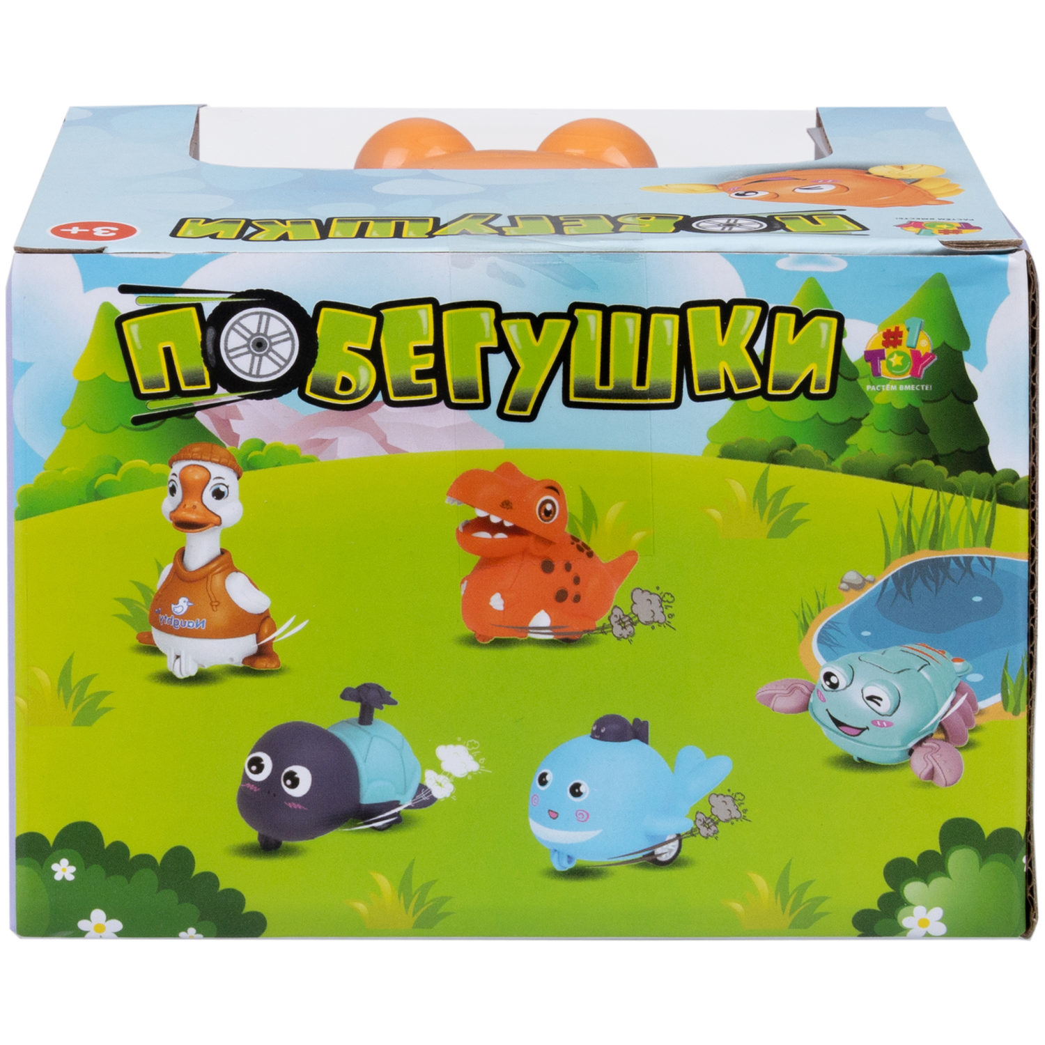 Инерционная игрушка 1TOY Побегушки Рак, оранжевый