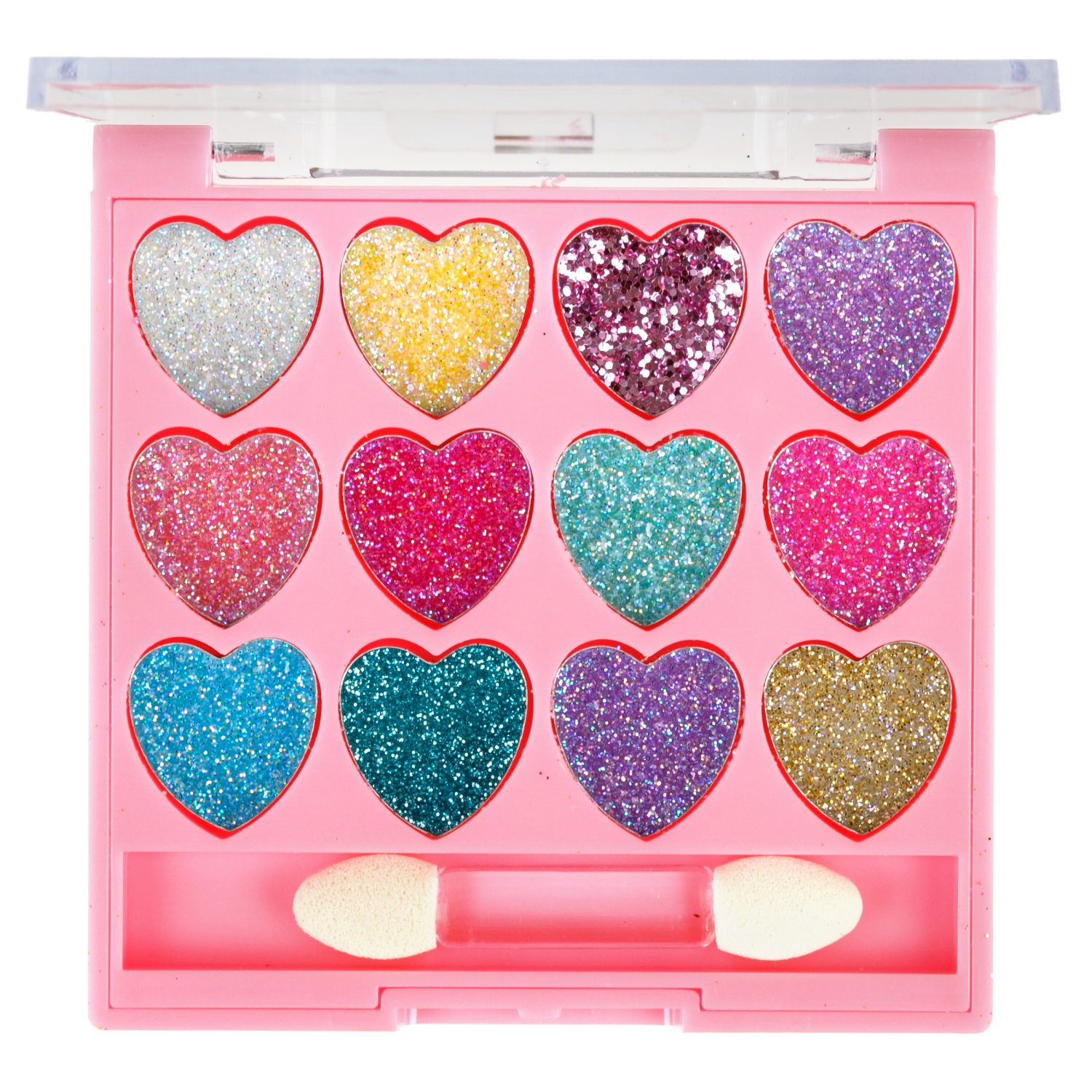 Палетка крем-теней для век детских Lukky Angel, «Сердечки», 12 цветов, розовая коллекция, 9 г