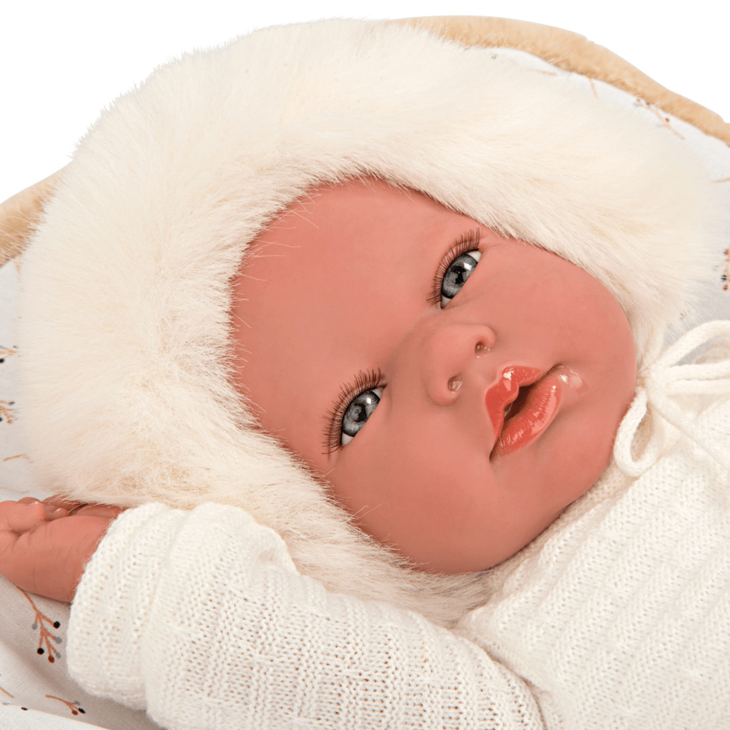 Arias Reborn Alejandra новорожденный пупс мягкий 40 см., с соской, с беж. одеялом, в коробке