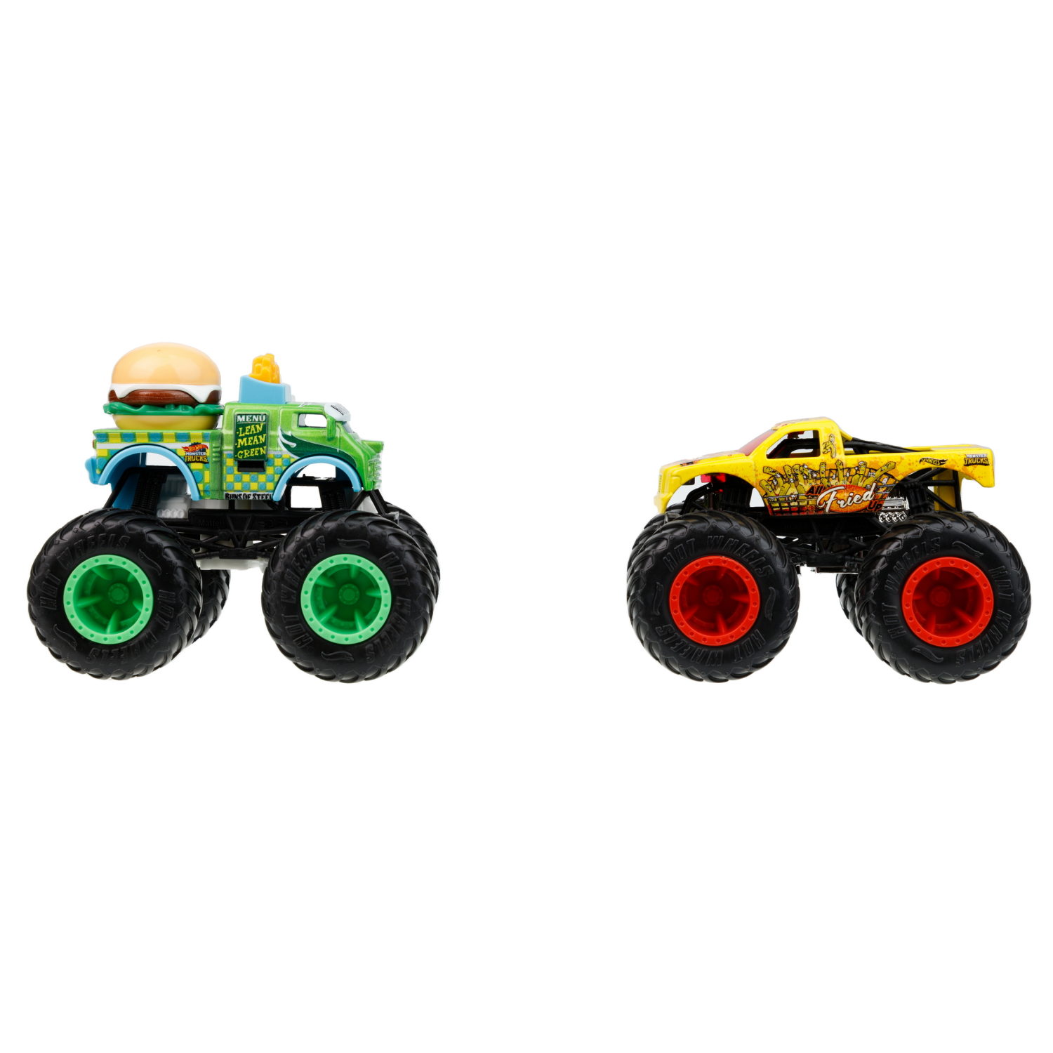 Hot Wheels Набор из 2-х машинок Монстер трак взаимное уничтожение Buns of Steel vs Fried Up