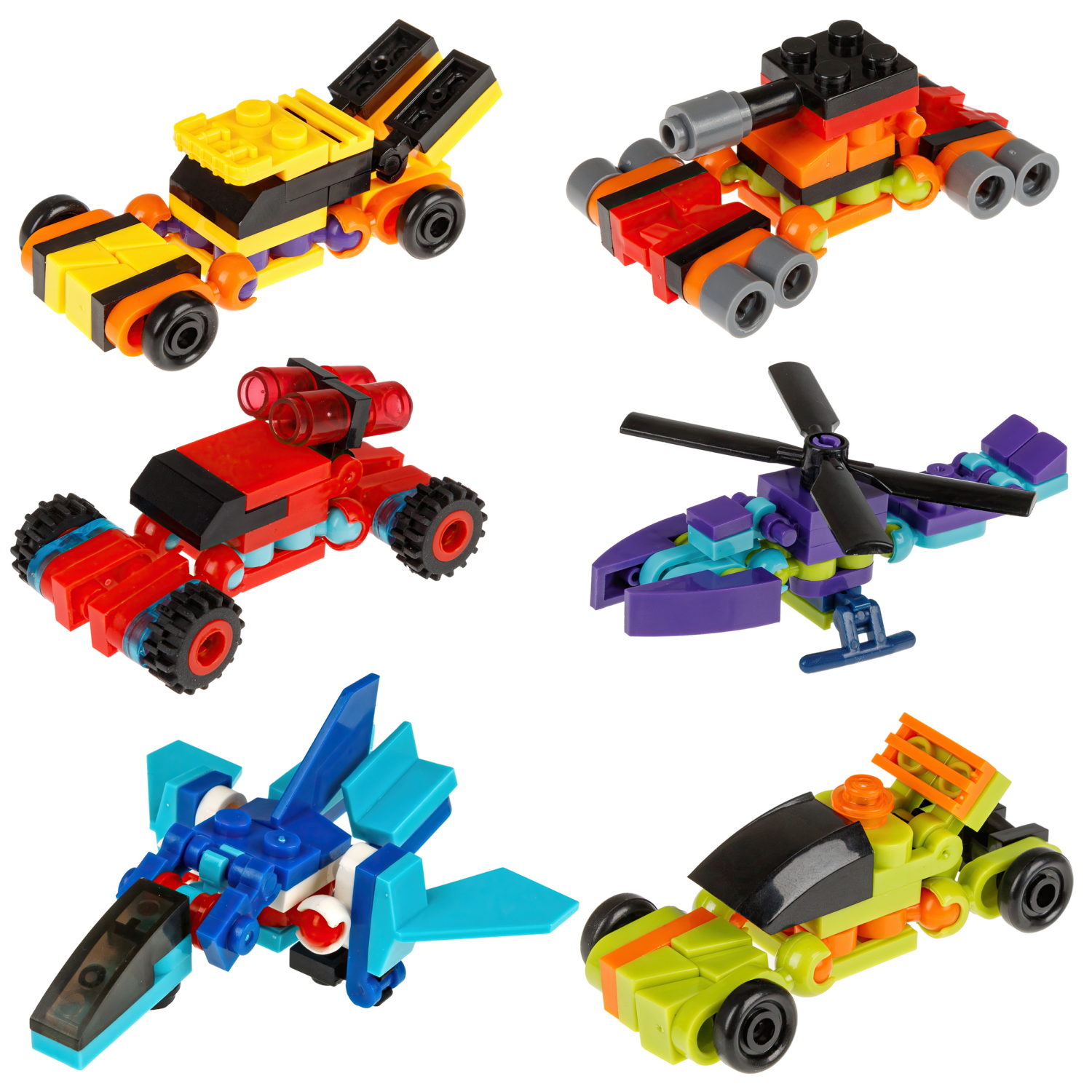 Конструктор 1TOY Blockformers  "Мегавтоформер" 6 в 1, 6 видов, из 6 шт. собирается большой робот