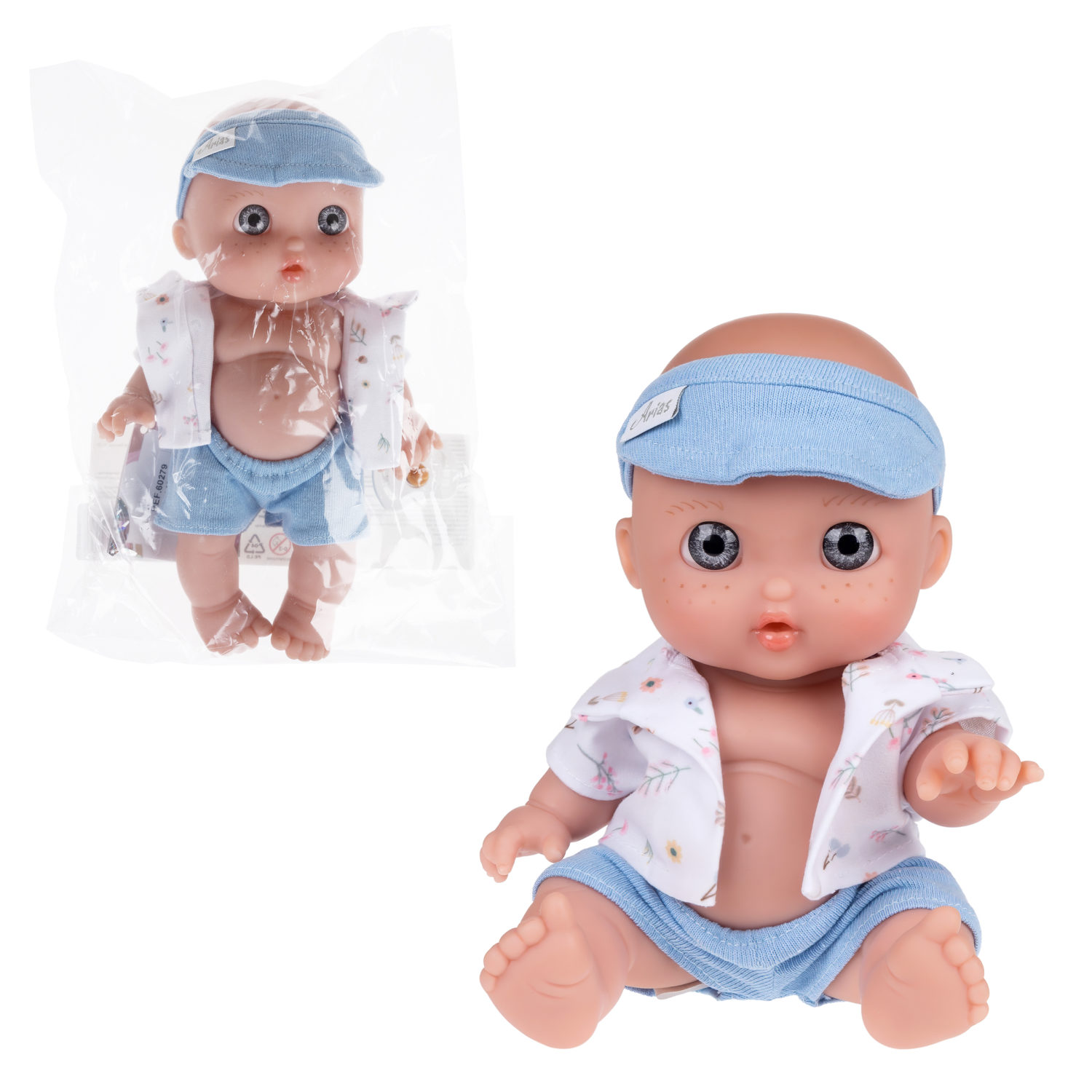 Испанская кукла для девочки reborn Arias пупс мальчик, виниловый, силиконовый, 17 см