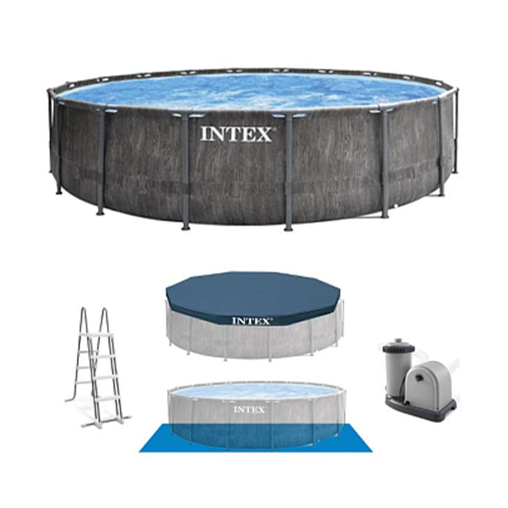 басс.каркас.круг. грейвуд 549х122см+лестница+настил+тент+фильтр-насос 220в. от 6лет