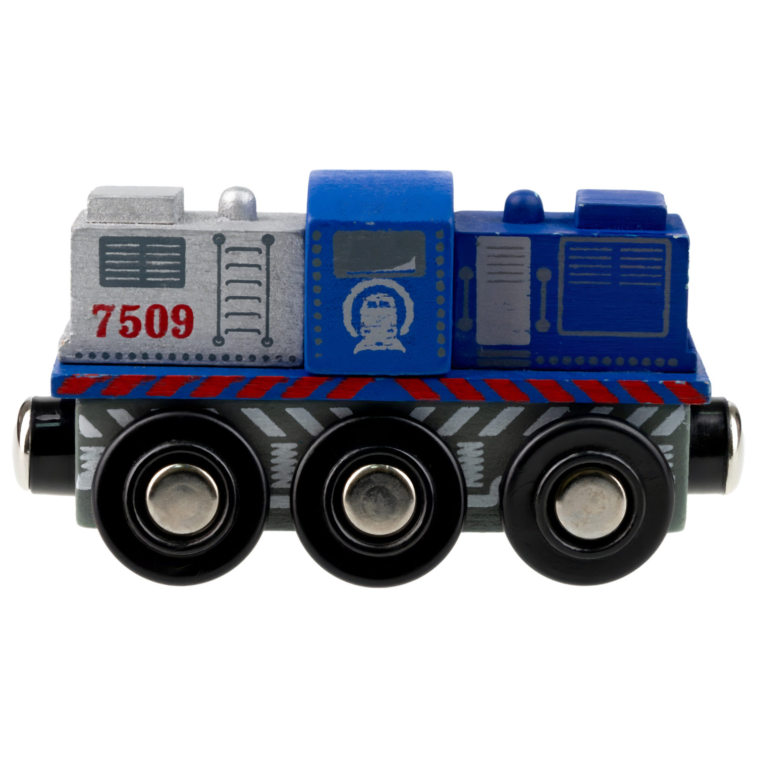 1TOY Goodok наб. ж/д базовый "В добрый путь!" с синим дерев.грузовым локомотивом с вагоном с 3 бревнами,16 дет.,кор.