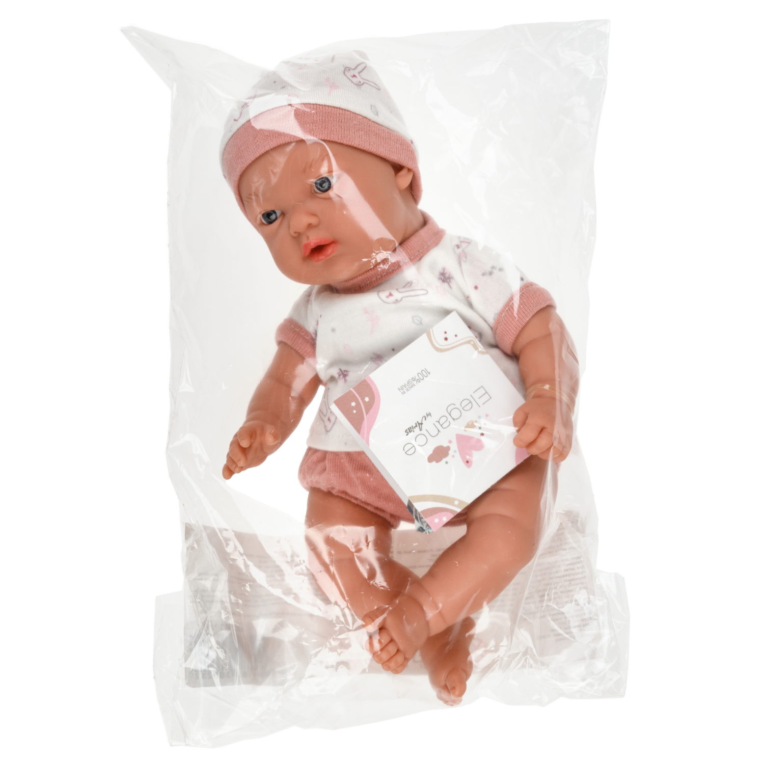 Кукла Arias Elegance Indi мягкое тело, новорождённый пупс с аксессуарами, 28 см