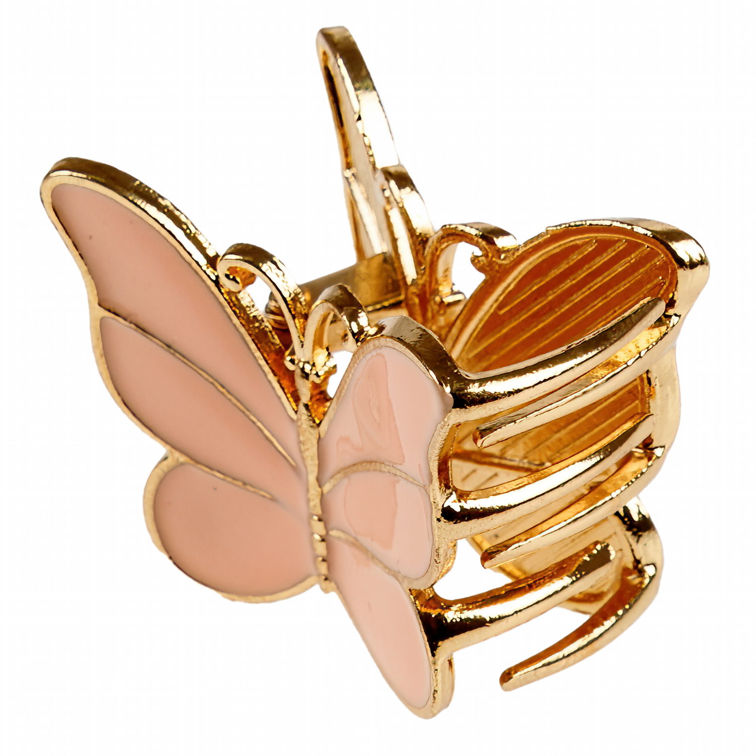 Lukky Fashion крабик д.волос Бабочка металл и эмаль,3 цв.: розовый/бежевый/фиолетовый микс