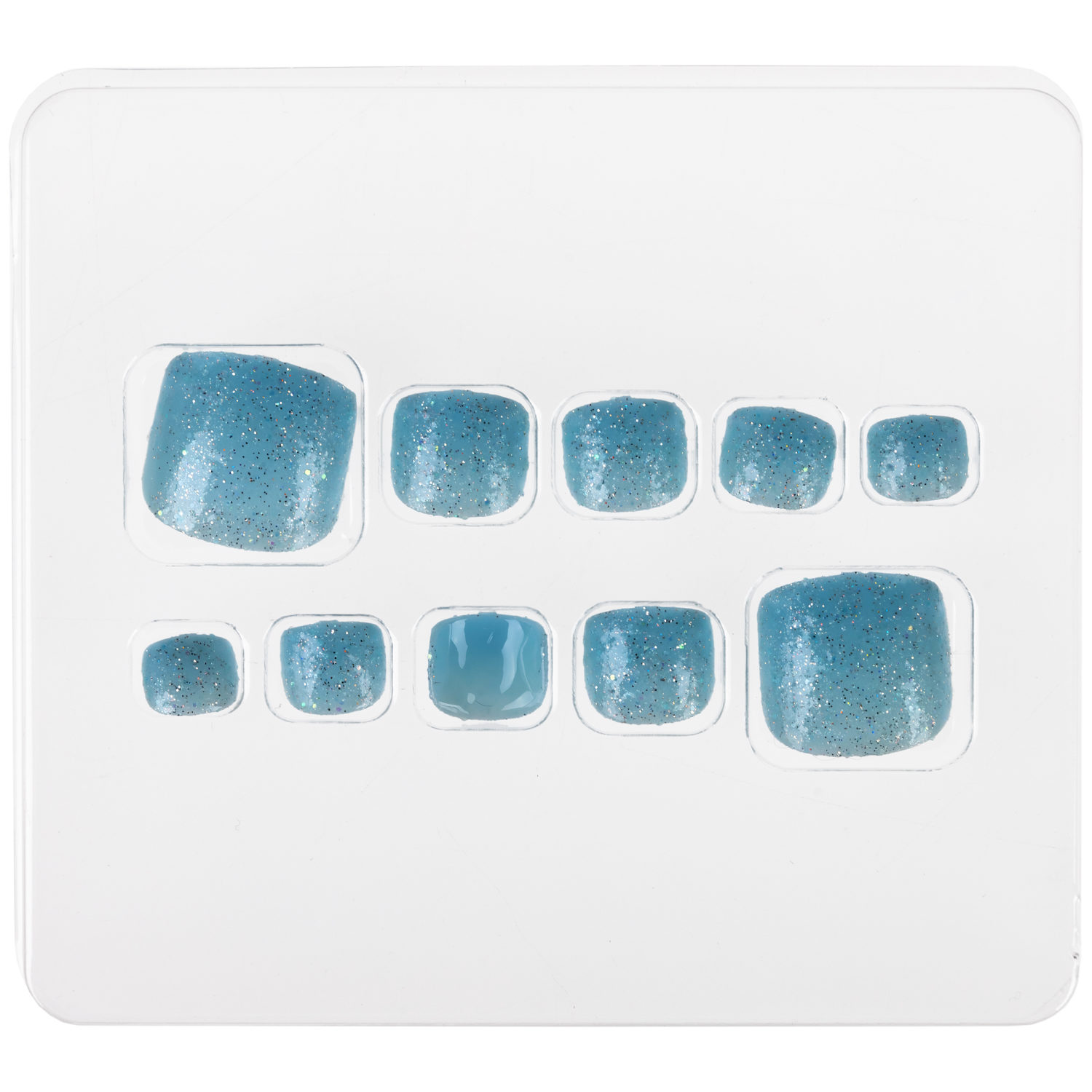 Набор накладных ногтей на клеевой основе Lukky Нэйл-Арт Pedicure style #9, Aqua Blue, 10+