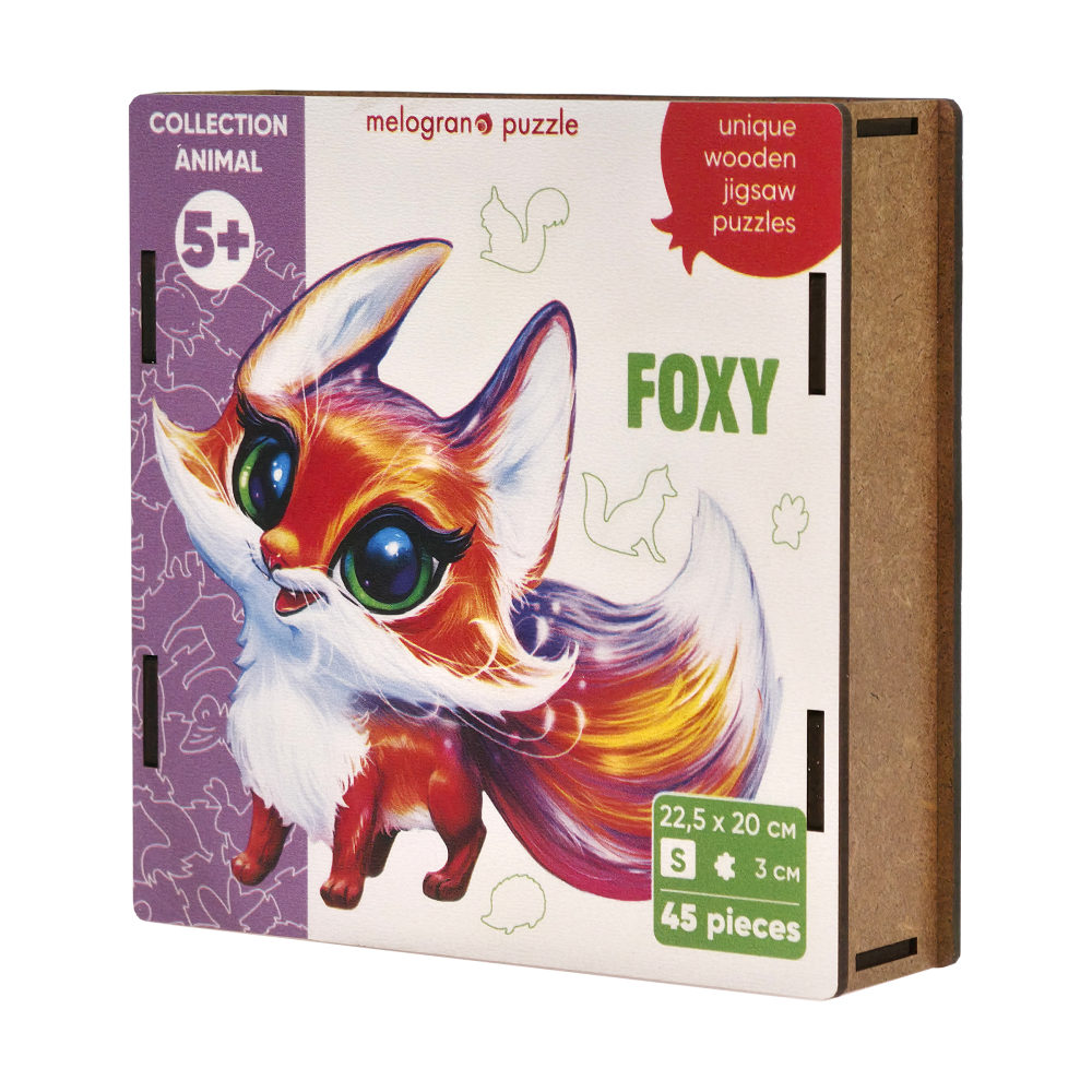 Деревянные пазлы Collection Animals Лисичка Фокси, 45 деталей