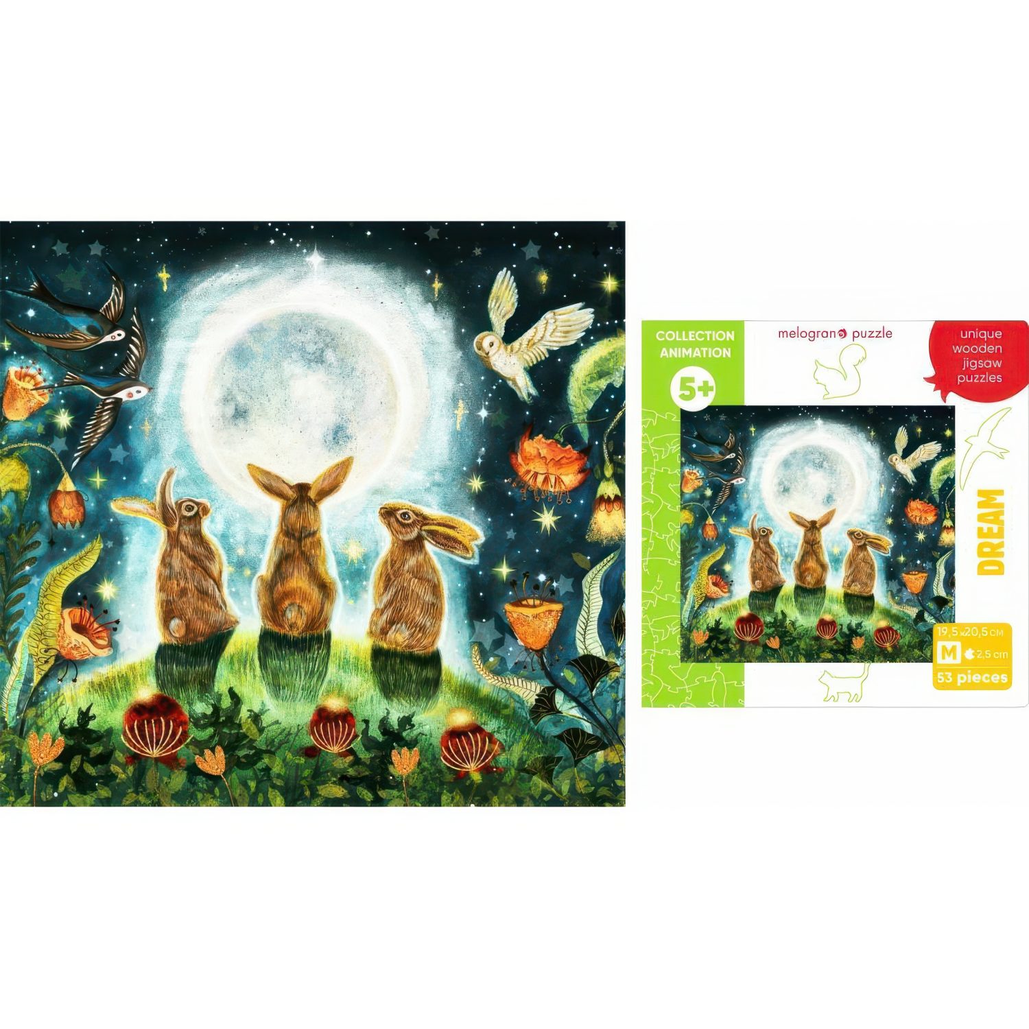 Деревянные пазлы Collection Animation  Сон, 53 детали