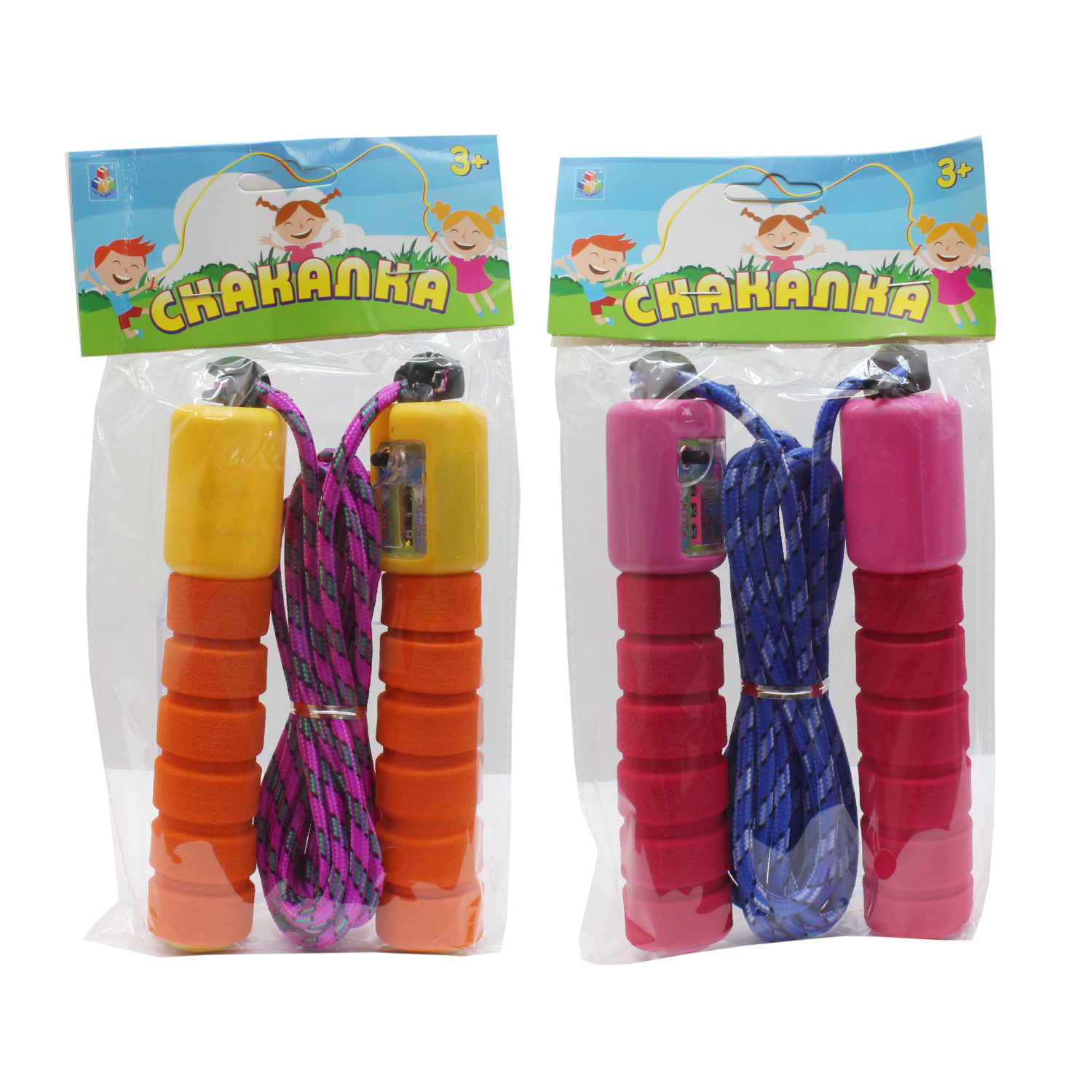 Уценка, скакалка с счетчиком 1TOY, EVA-ручки, 242 см